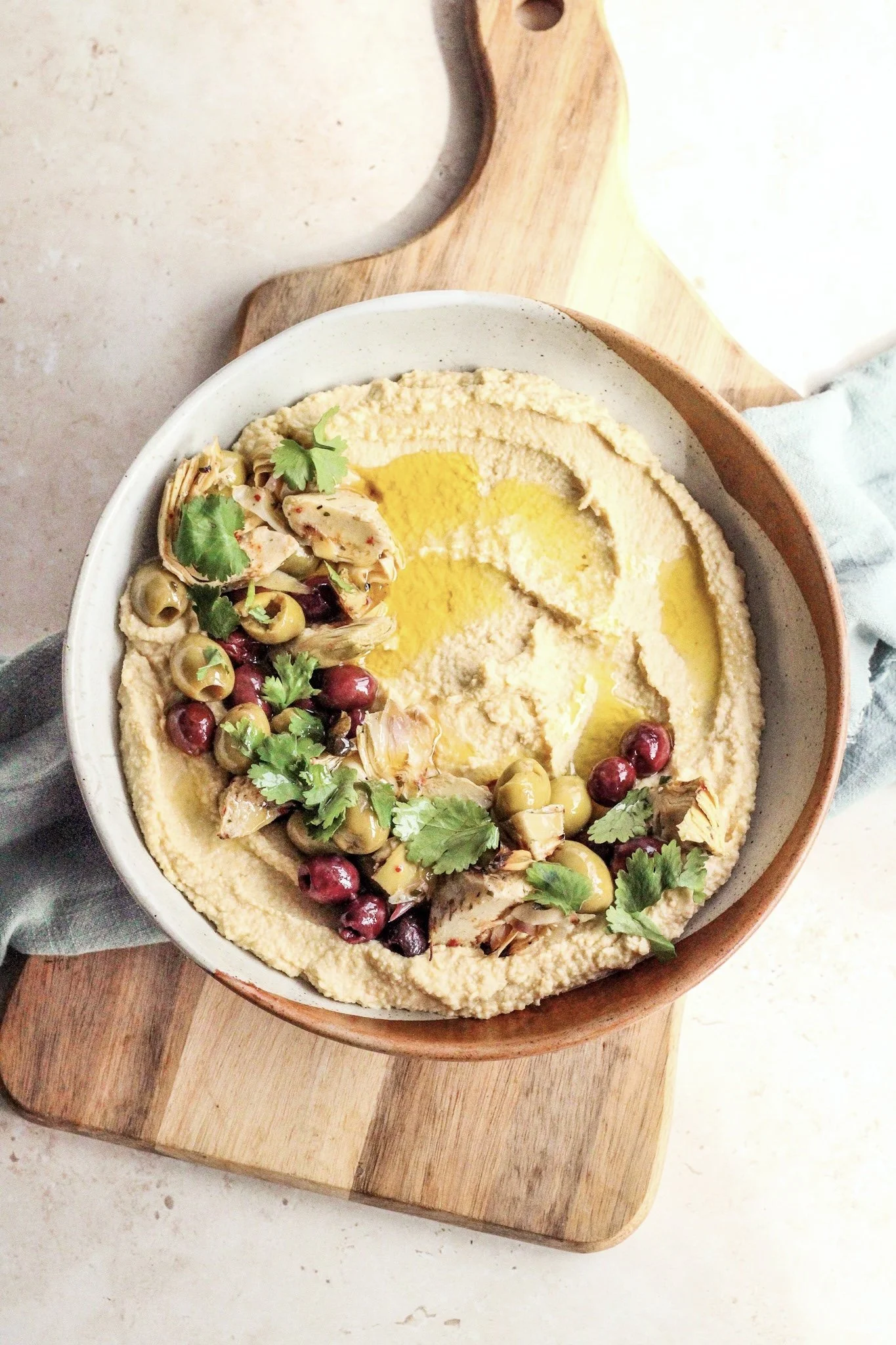 Homemade loaded hummus