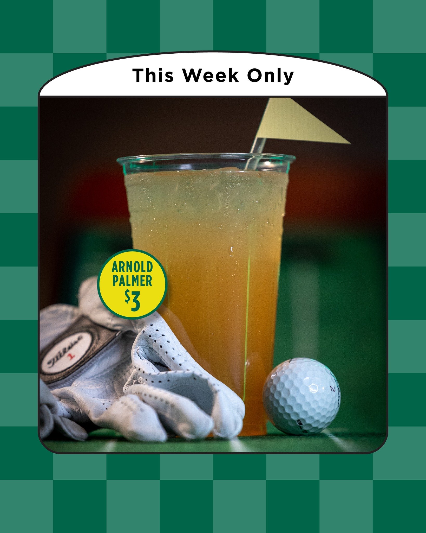 take your shot and try one of our Master's-themed menu items. available for purchase this week ONLY!