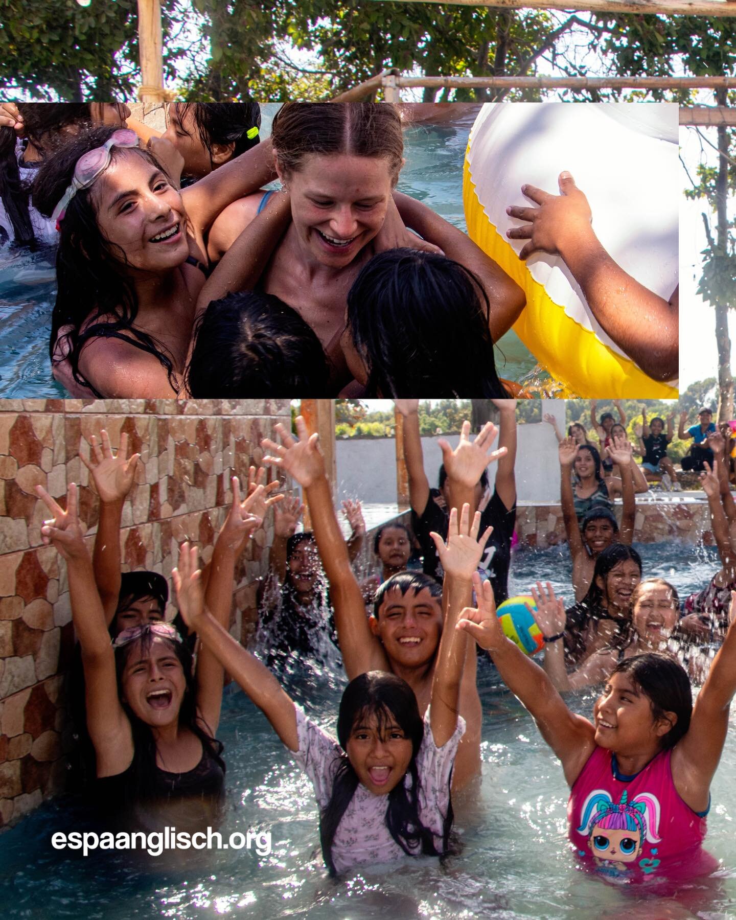 An unforgettable day full of smiles 😃💦🥏, games, sun, and many hours in the pool during our 2024 outing for the boys and girls of our program in Alto Trujillo. At Espaanglisch, we believe that positive moments like these are key to helping the kids