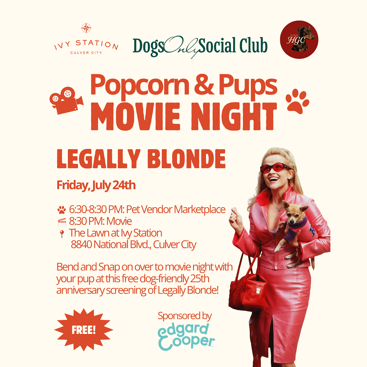 Popcorn & Pups Movie Night: Legally Blonde
