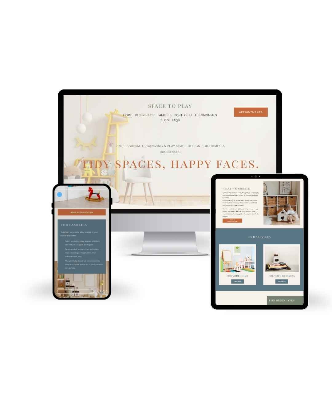 SPACE TO PLAY   Home Organization Business Website