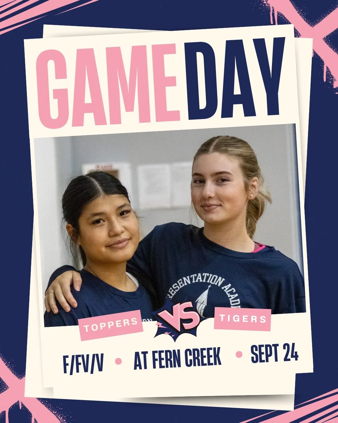 It&rsquo;s a full night of Pres Volleyball at Fern Creek!🏐 Freshman at 5, JV at 6, and Varsity at 7. Go Toppers!
 
#PresentationAcademy #TopperVolleyball #PresGirl #PresentationAcademyAthletics