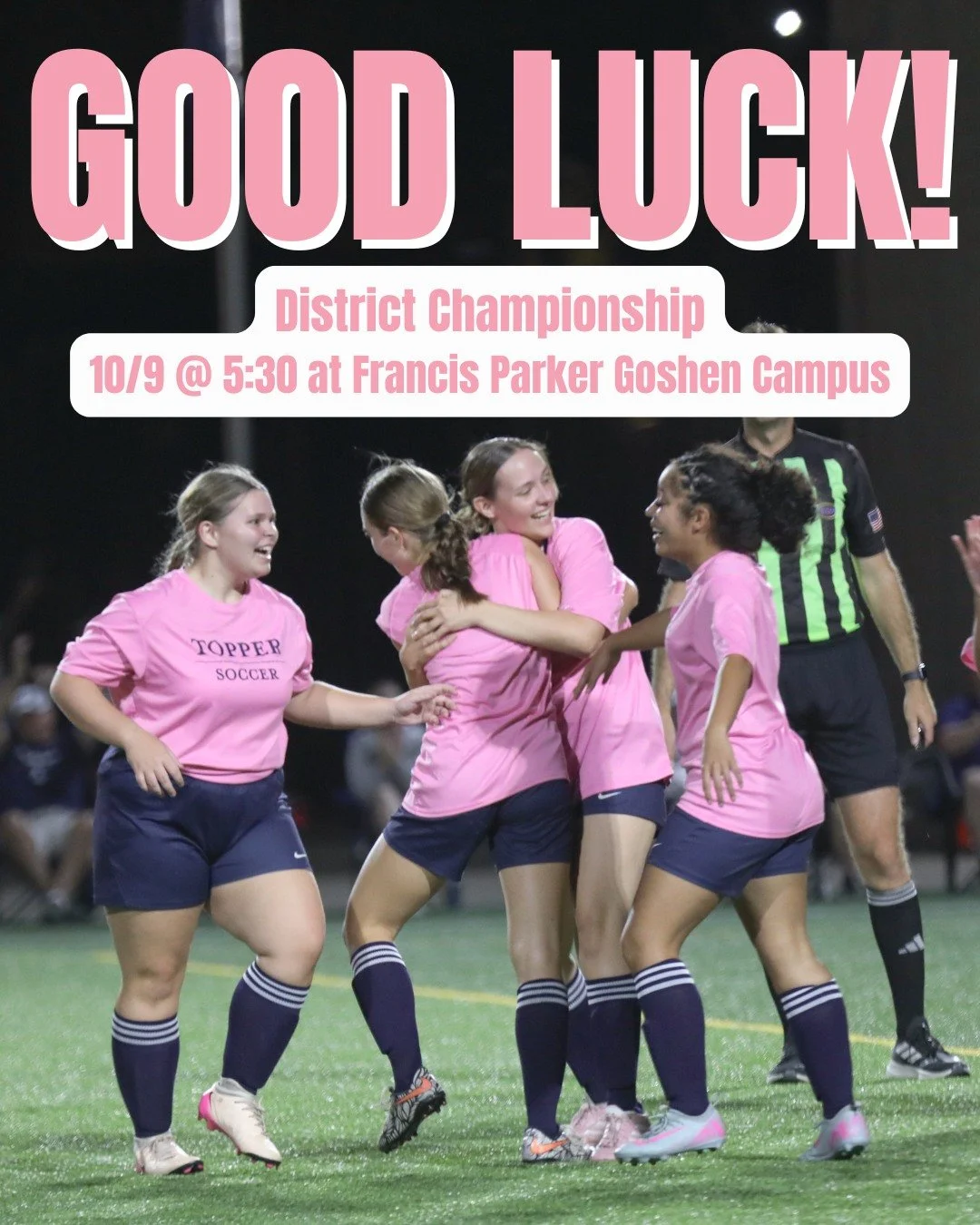 TOPPER GAME DAY!⚽ Pres Soccer takes on Manual tonight in the District Championship at 5:30 PM. Good luck, Pres Girls!🩷

#PresentationAcademy #TopperSoccer #PresGirl #PresentationAcademyAthletics