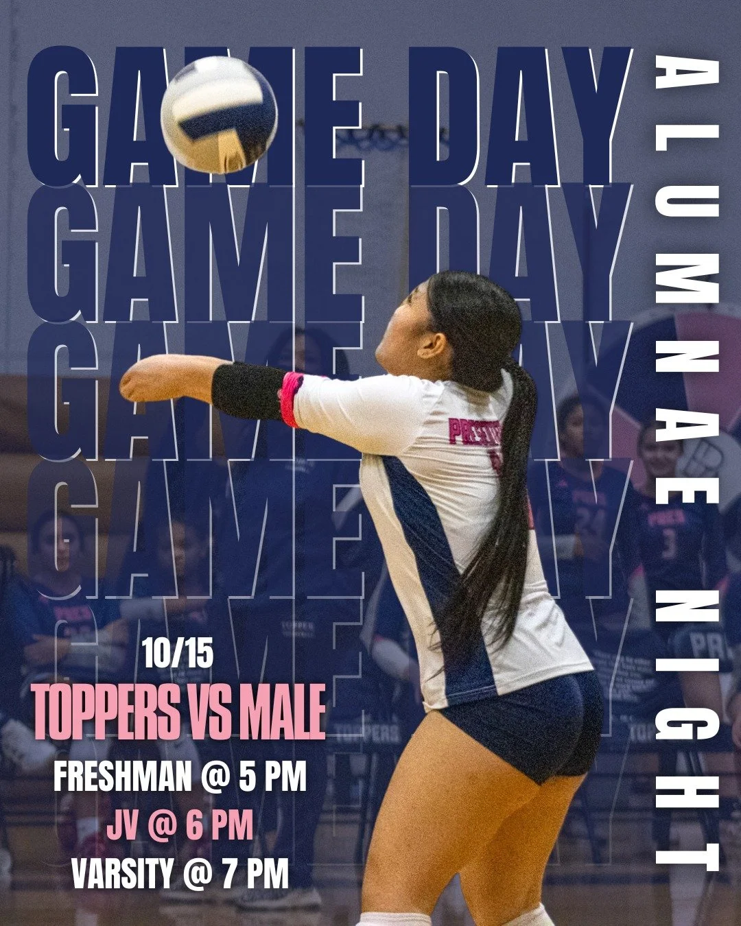 🏐 Volleyball Game Day! Freshman, JV, and Varsity take on Male at home tonight, starting at 5 PM. AND it is Alumnae night! Come cheer on our Toppers. Good luck, Pres Girls!
 
#PresentationAcademy #TopperVolleyball #TopperAthletics #PresentationAcadem