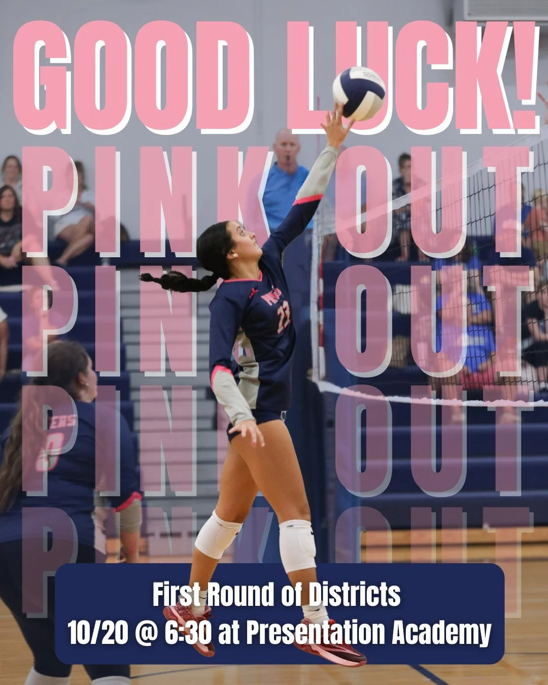 🏐💗 It’s Pink Out Night at Pres! Good luck to our Topper Volleyball team as they take on Central in the first round of Districts tonight at 6:30 PM! Join us at the Presentation Academy Arts & Athletics Center, wear your pink, and cheer lou