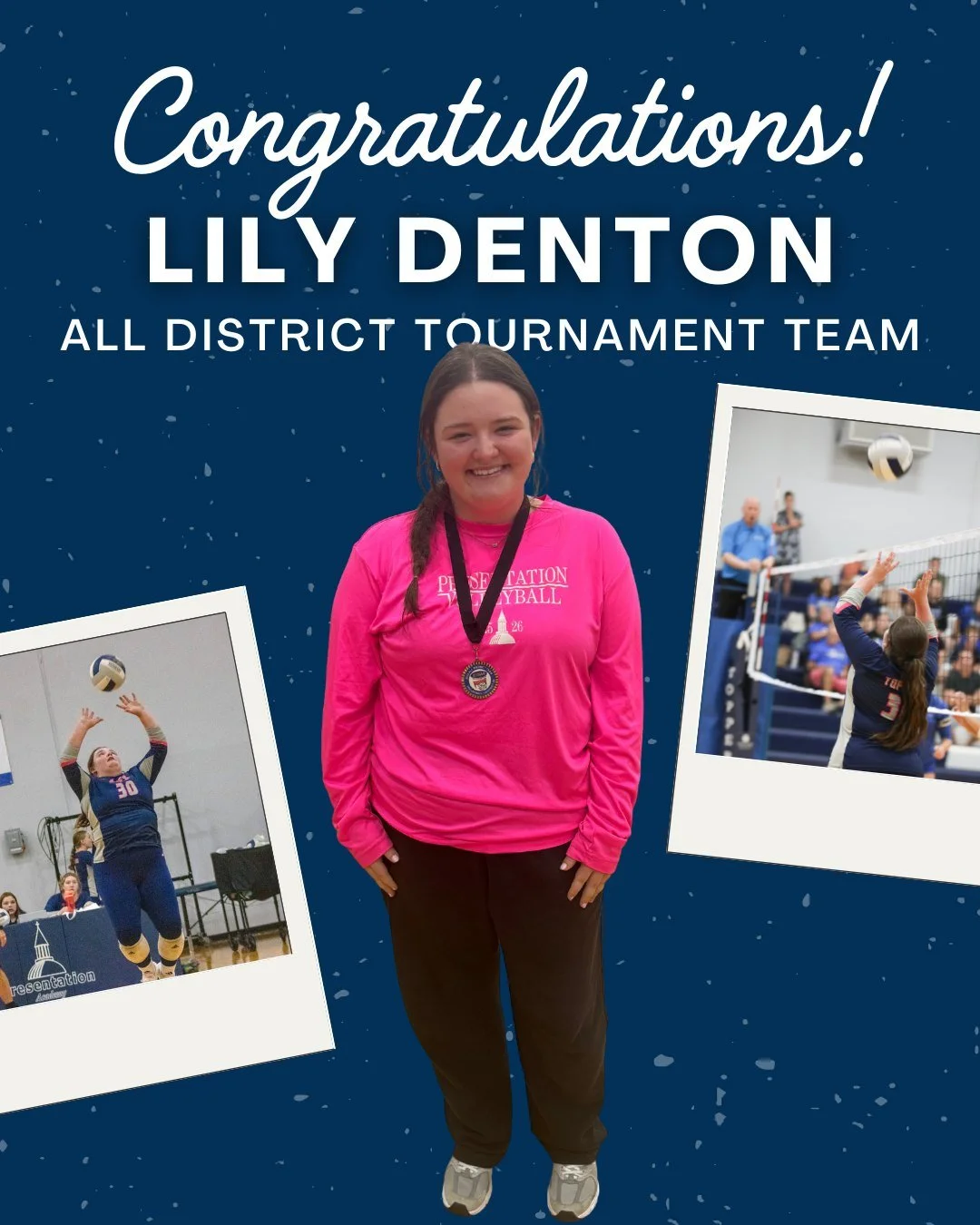 Congratulations to Lily Denton ’26 for being selected to the Volleyball All-District Tournament Team! 🎉🏐 We’re so proud of you and all your hard work on and off the court.💙