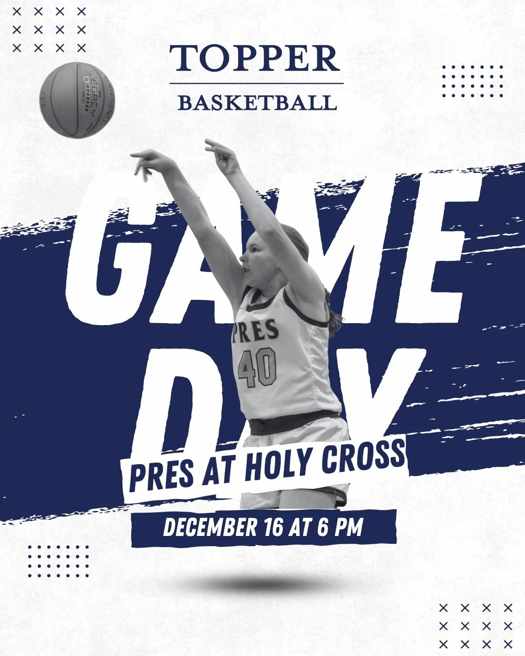 🏀GAMEDAY! Our basketball team hits the road tonight to face Holy Cross at 6 PM. Good luck, Toppers!
 
#PresentationAcademy #TopperBasketball #PresGirl #PresentationAcademyAthletics