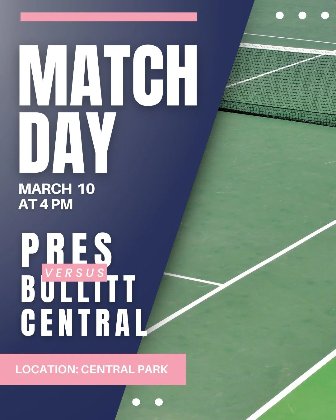 🎾It&rsquo;s Match Day! Our tennis team hits the court today against Bullitt Central at 4 PM at Central Park. Good luck, Toppers!💙
 
#PresentationAcademy #TopperTennis #TopperAthletics #PresentationAcademyAthletics
