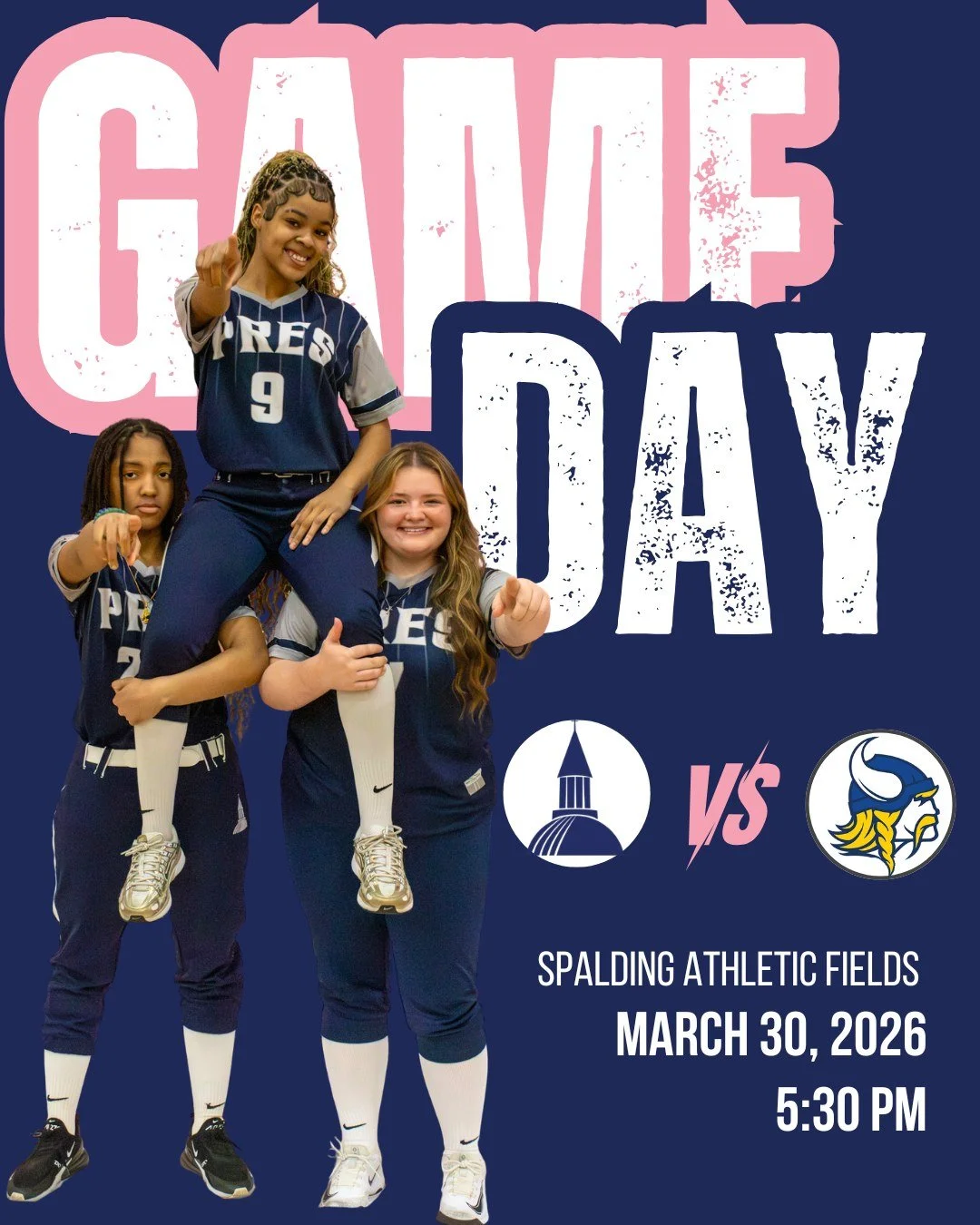 It&rsquo;s GAME DAY!😤
Pres Softball vs. Valley
📍 Spalding Athletic Fields
⏰ 5:30 PM
Let&rsquo;s go, Toppers💙
 
#PresentationAcademy #TopperSoftball #TopperAthletics #PresentationAcademyAthletics