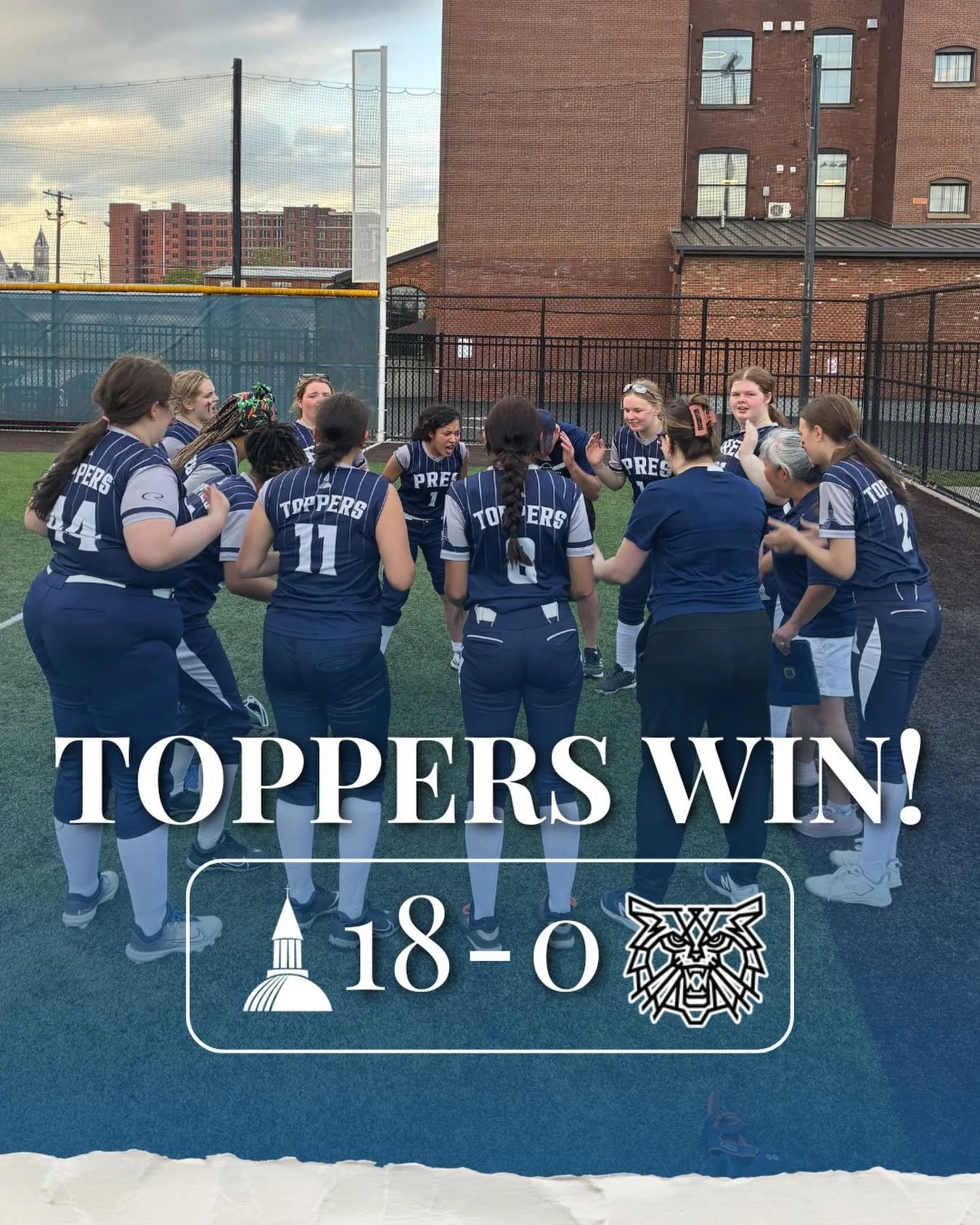 TOPPERS TAKE THE W!💪🏼 Pres softball shuts out Waggener, 18-0. Way to go, Pres Girls!🩷