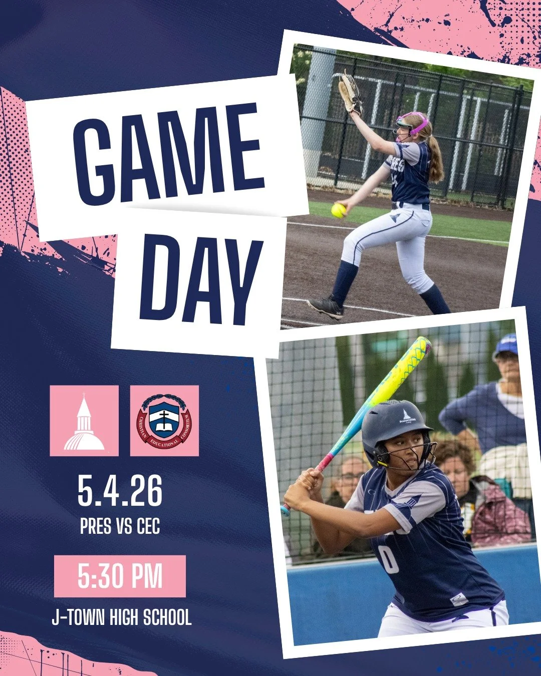 It's GAME DAY!🥎 Pres Softball heads to J-Town High School to take on CEC tonight at 5:30 PM. Let's go, Toppers!💙

#PresentationAcademy #TopperSoftball #TopperAthletics #PresentationAcademyAthletics