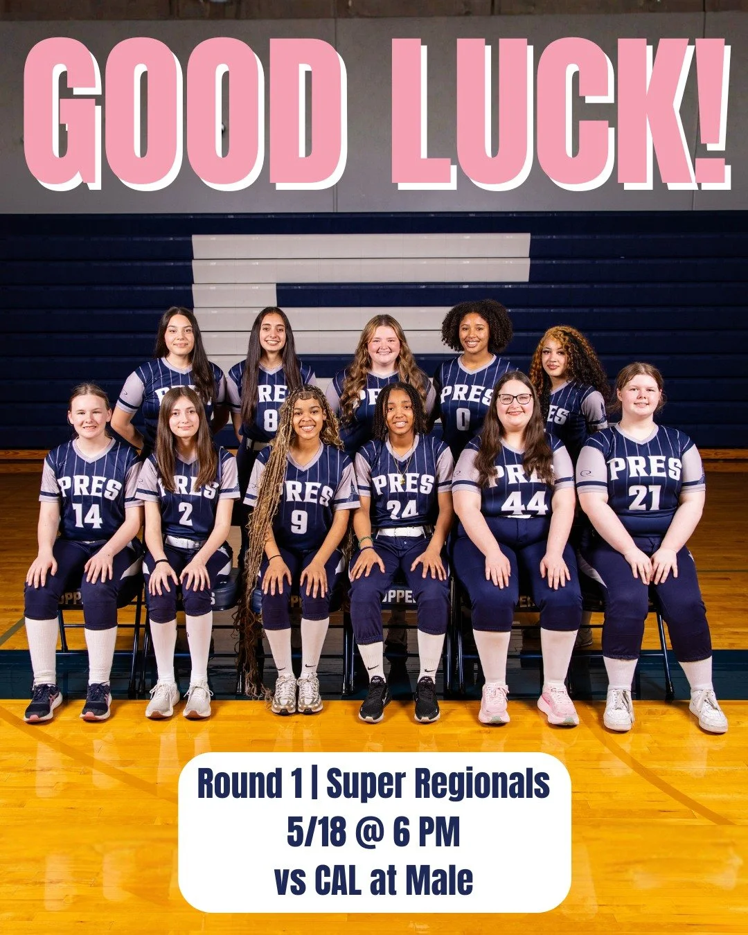 Good luck to our Topper Softball team in the first round of Super Regionals!🥎 Cheer them on at Male at 6 PM. You&rsquo;ve got this, Toppers!💙
 
#PresentationAcademy #TopperSoftball #TopperAthletics #PresentationAcademyAthletics