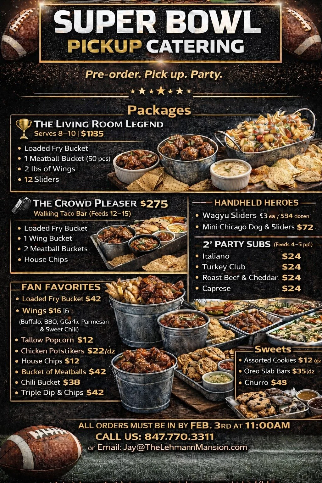 Have you ever been to an event here and said&hellip;
&ldquo;Wait&hellip; this food is actually really good.&rdquo; 😅
And then immediately thought, I wish I could have this at my house for a party?
Good news. You can.
We&rsquo;re offering Super Bowl 