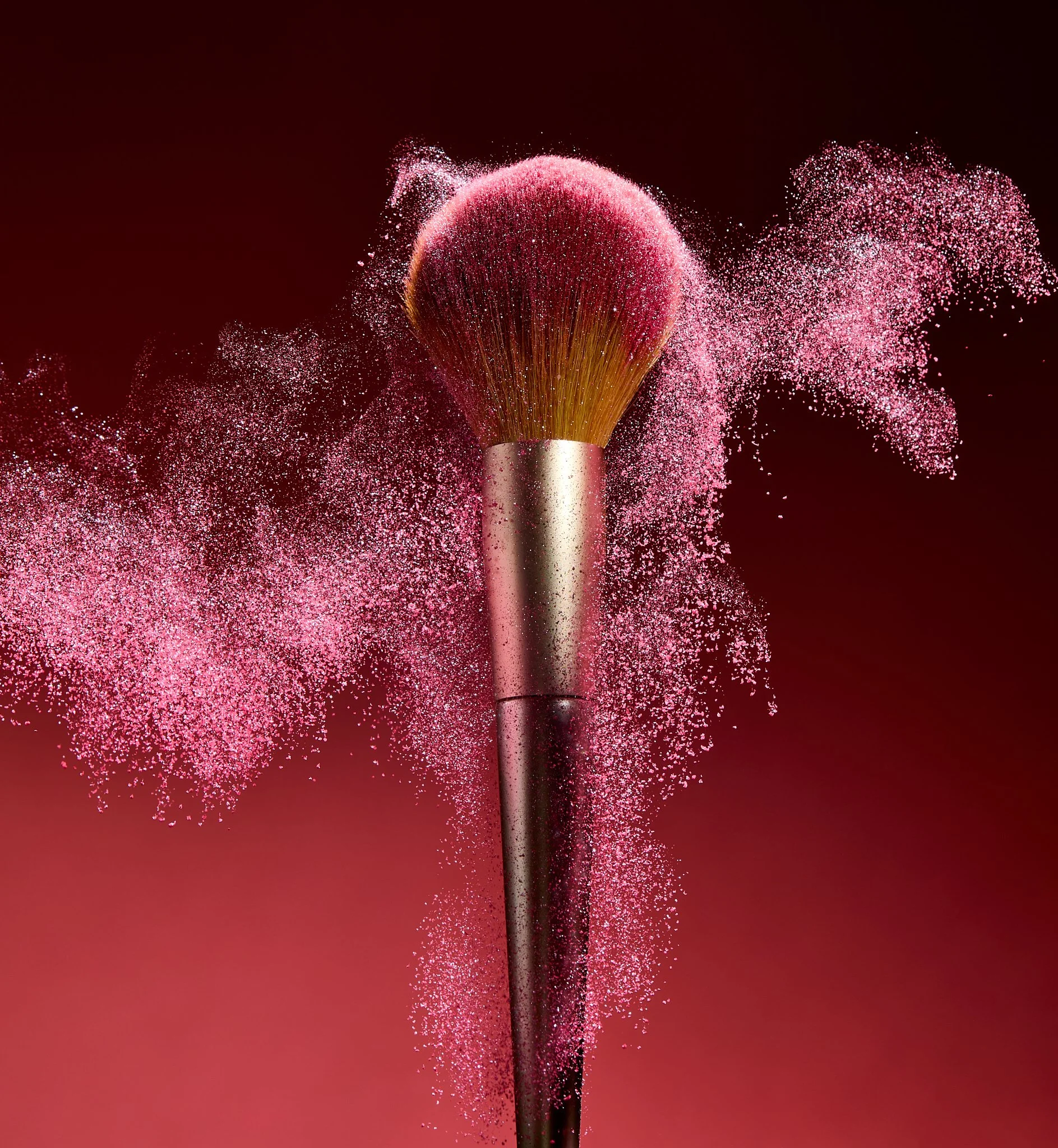 Beauty still life powder explosion by Adrianna Favero, NYC-based beauty still-life photographer and director. Capturing dynamic motion and vibrant textures—ideal for makeup campaigns, editorial features, and high-impact brand storytelling. Inquire to