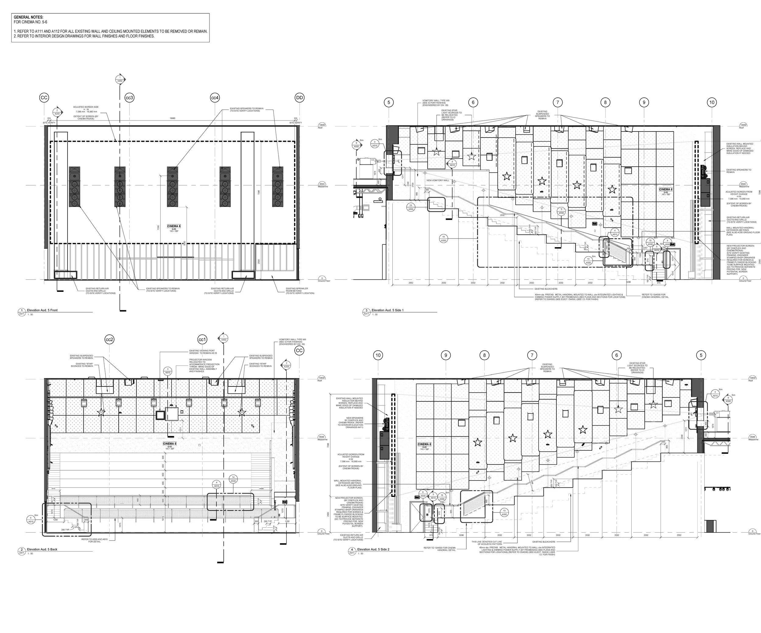 Proposed - Cinema 5 Interior Elevations