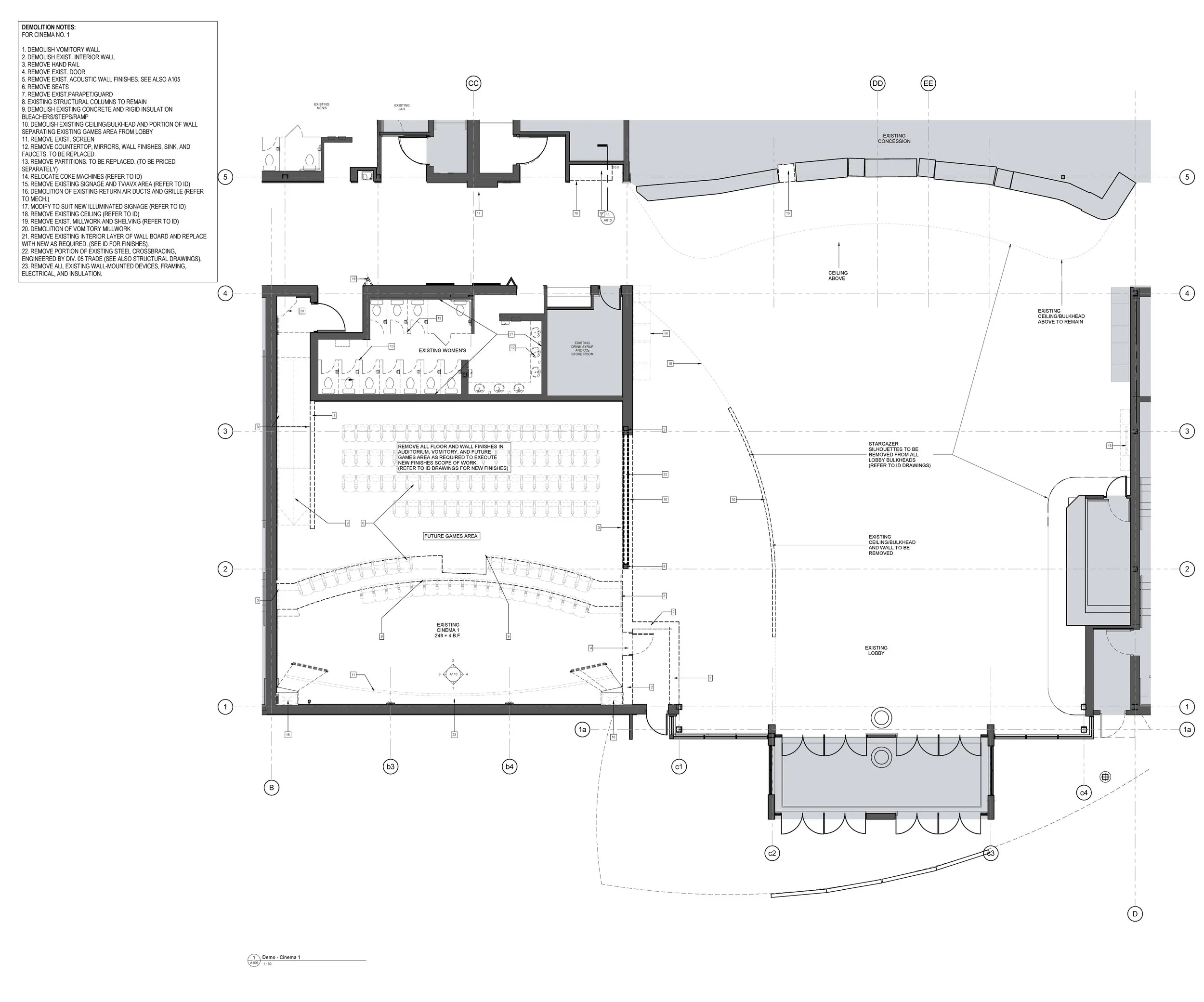 Demo - Enlarged Cinema 1 + Lobby Floor Plan