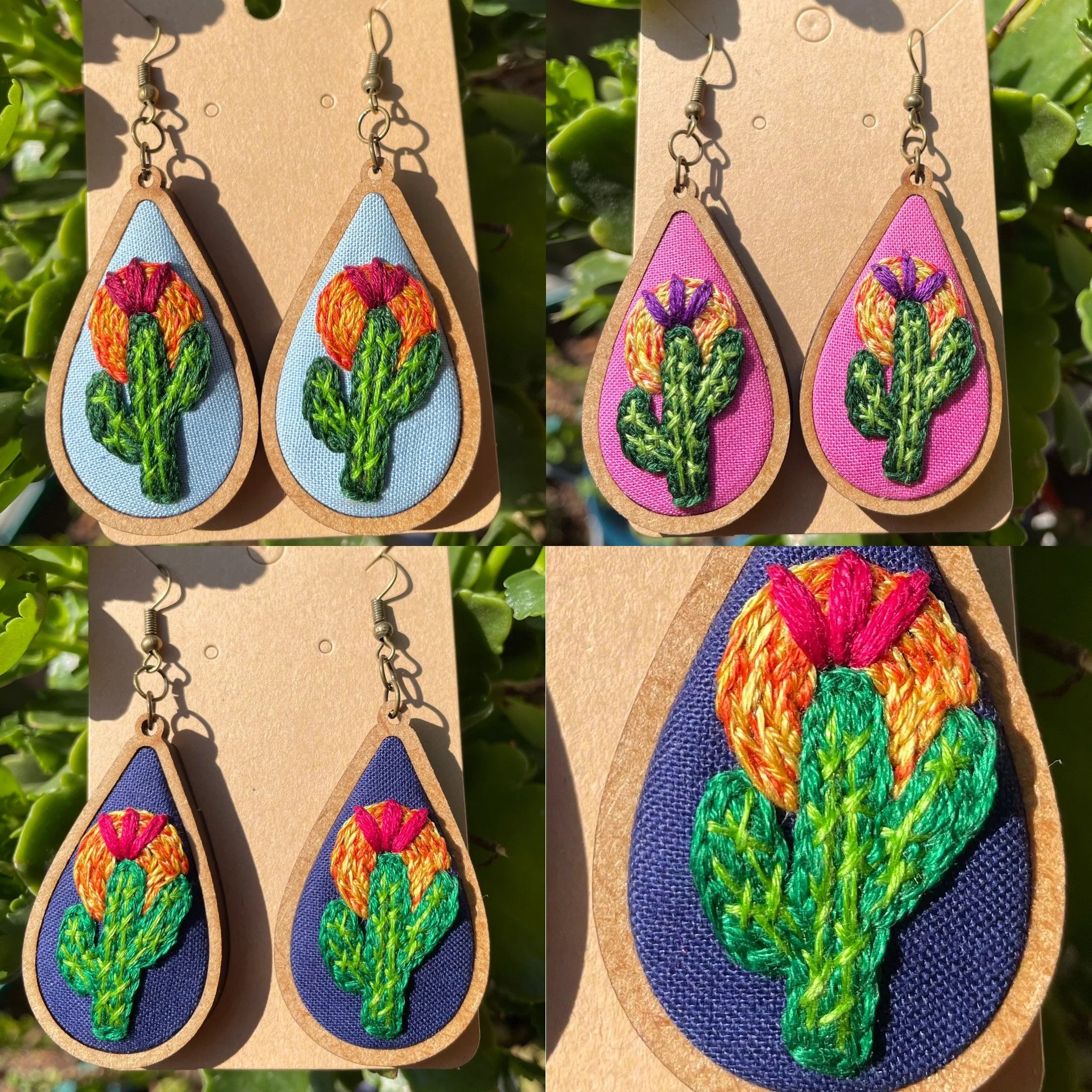 Cactus Teardrop Earrings