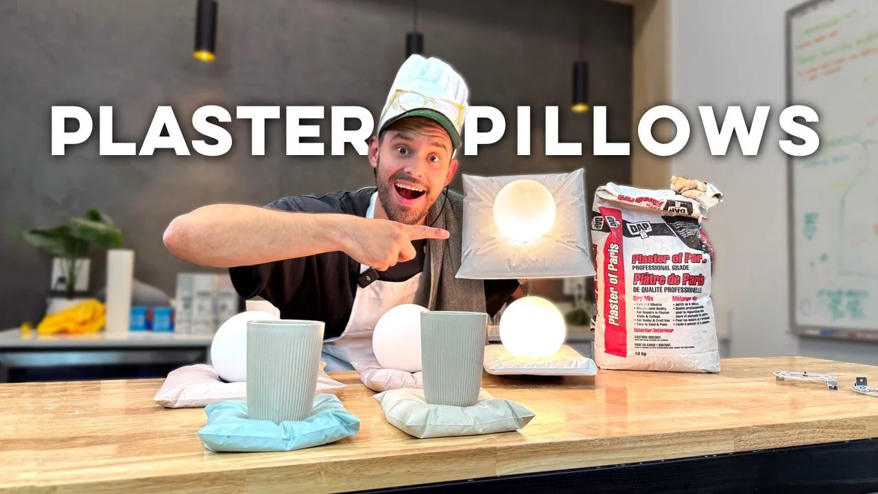 DIY Plaster Pillow Coasters (and a Plaster Pillow Wall Sconce)