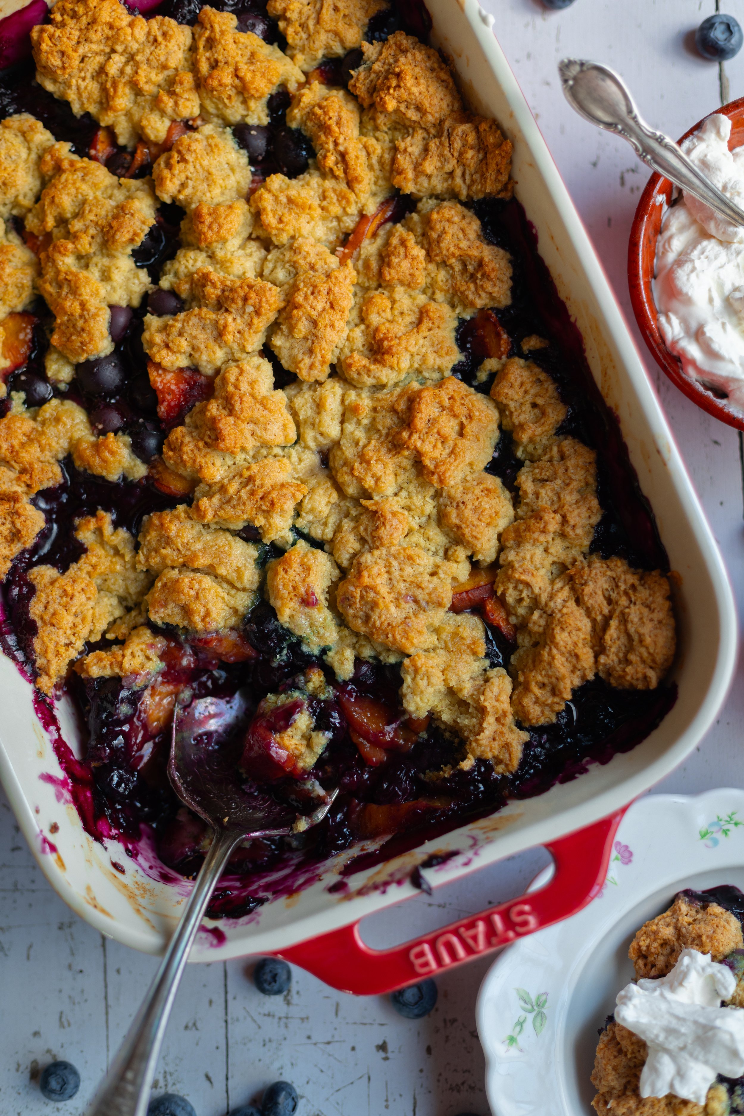 Easy Peach Blueberry Cobbler Recipe