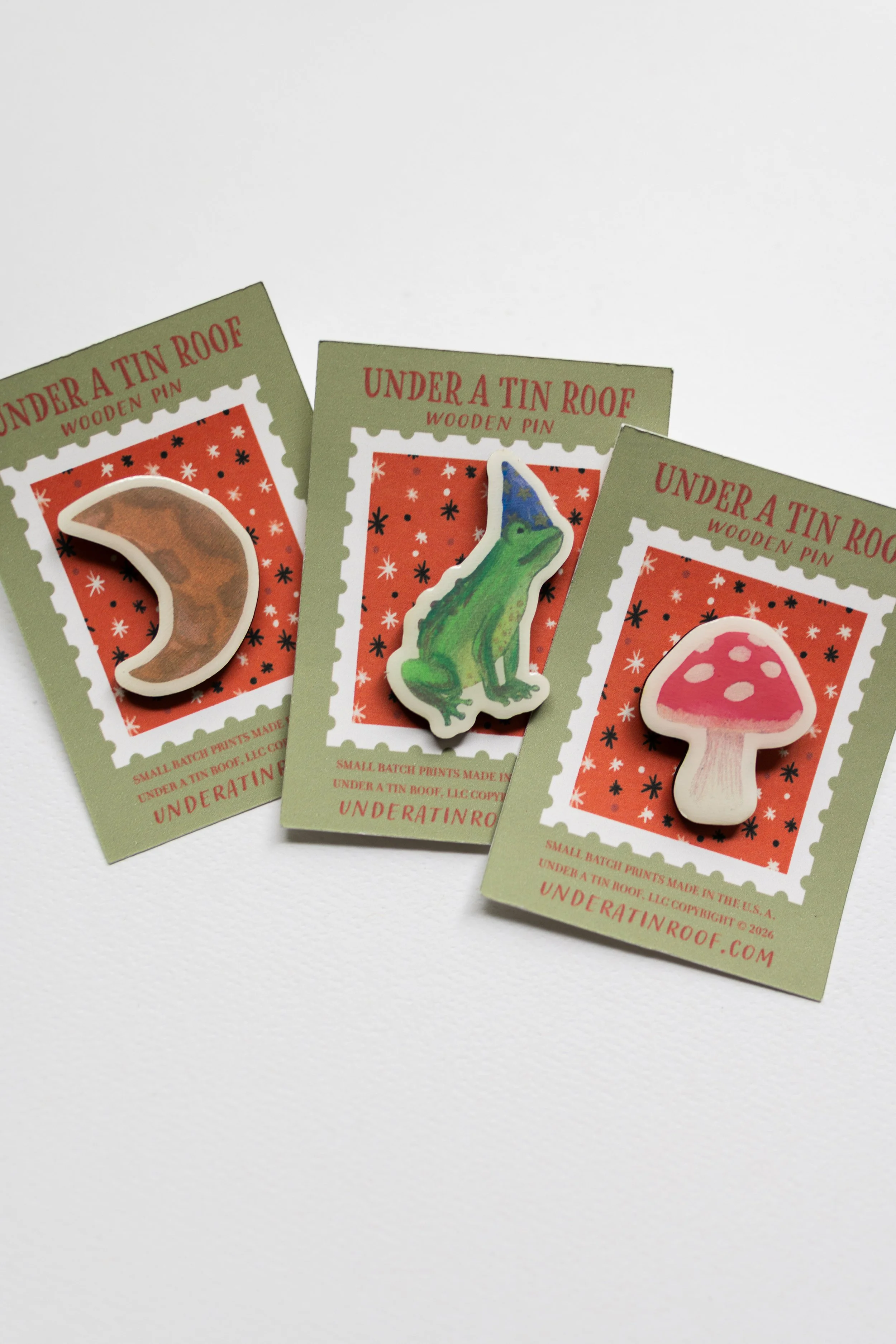 Crooked Candle Wooden Pin Set
