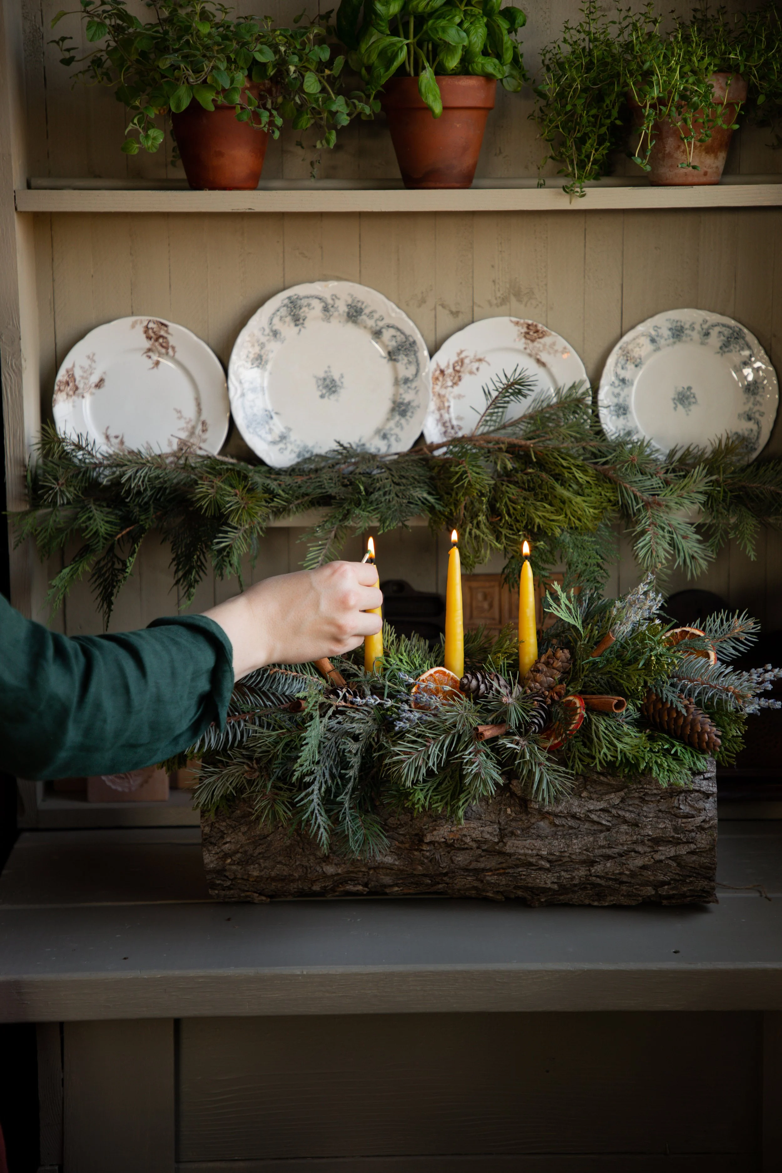 Celebrate the Winter Solstice with a Traditional Yule Log Under A Tin