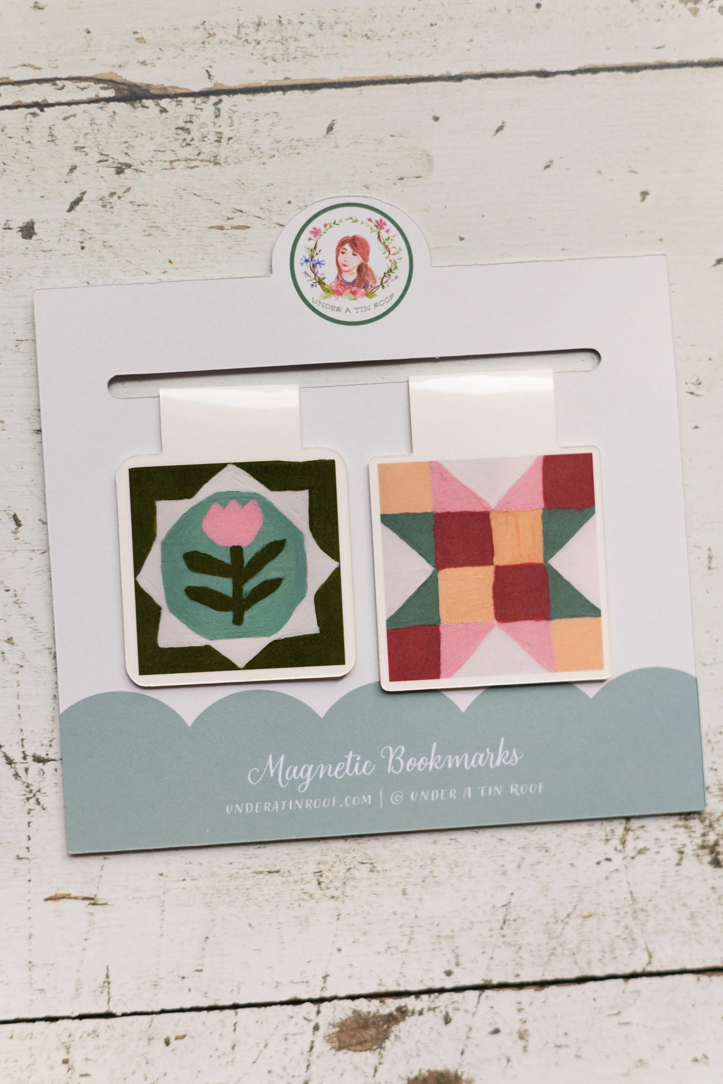 Dear Little Spring: Quilt Block Magnetic Bookmark Set