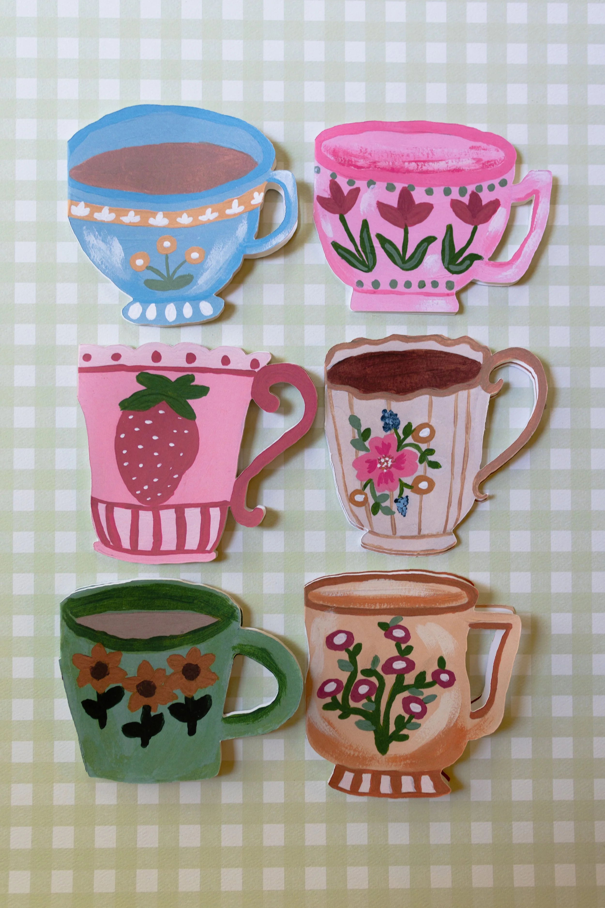 Whimsical greeting card gift set inspired by afternoon tea and cozy cottage aesthetics.
