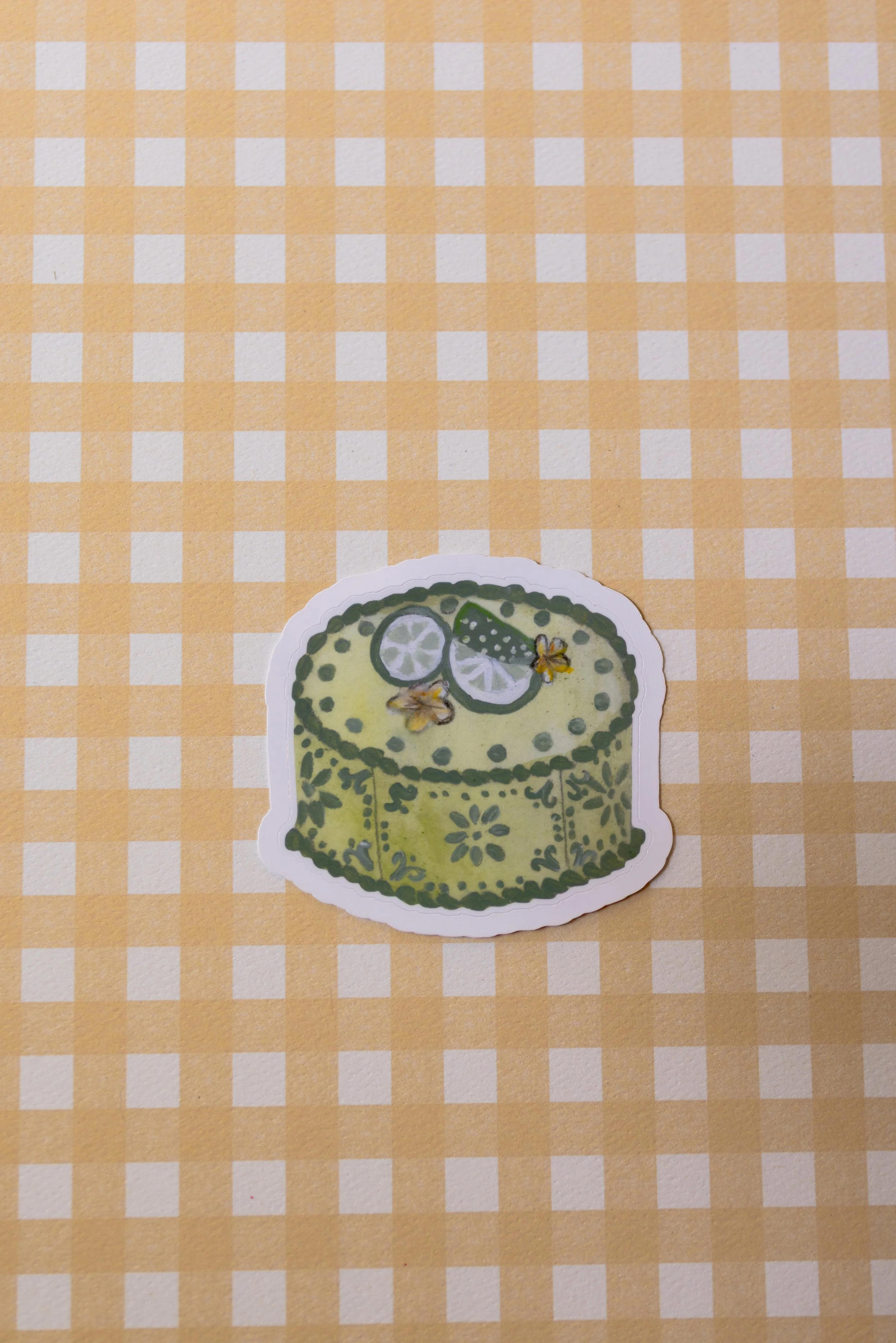 Vintage Lime Cake Die Cut Sticker