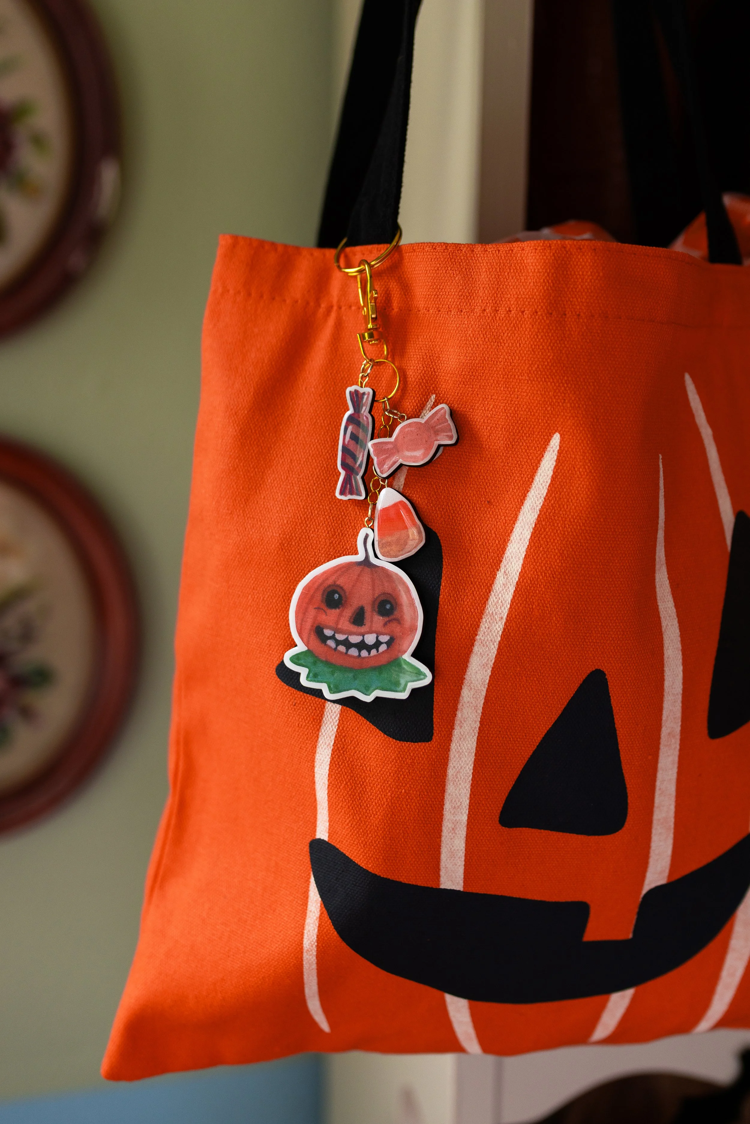 Grinning Jack Wooden Keychain