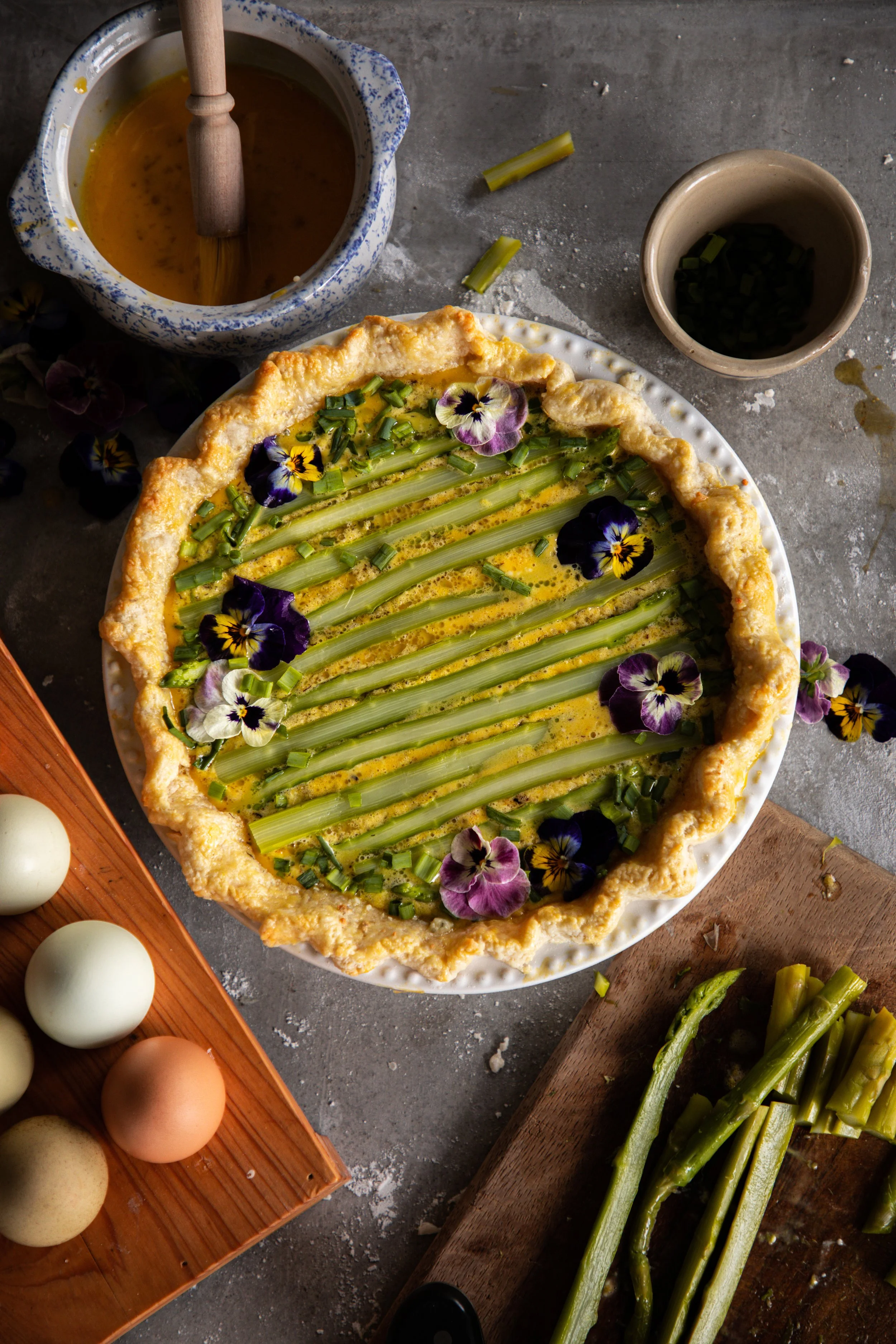 Asparagus, Blue Cheese, and Bacon Quiche — Under A Tin Roof