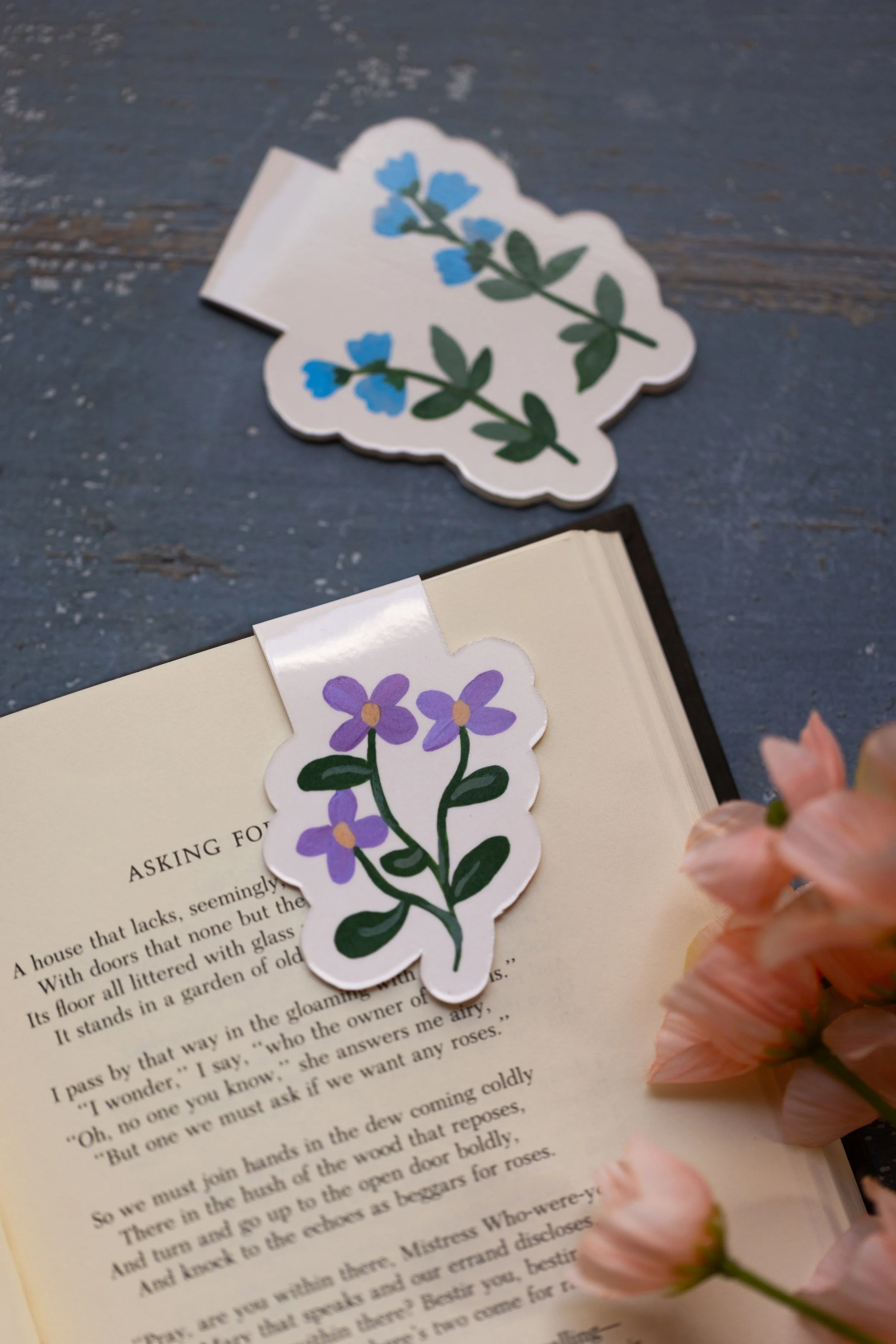 Dear Little Spring: Wildflower Duo Magnetic Bookmark Set
