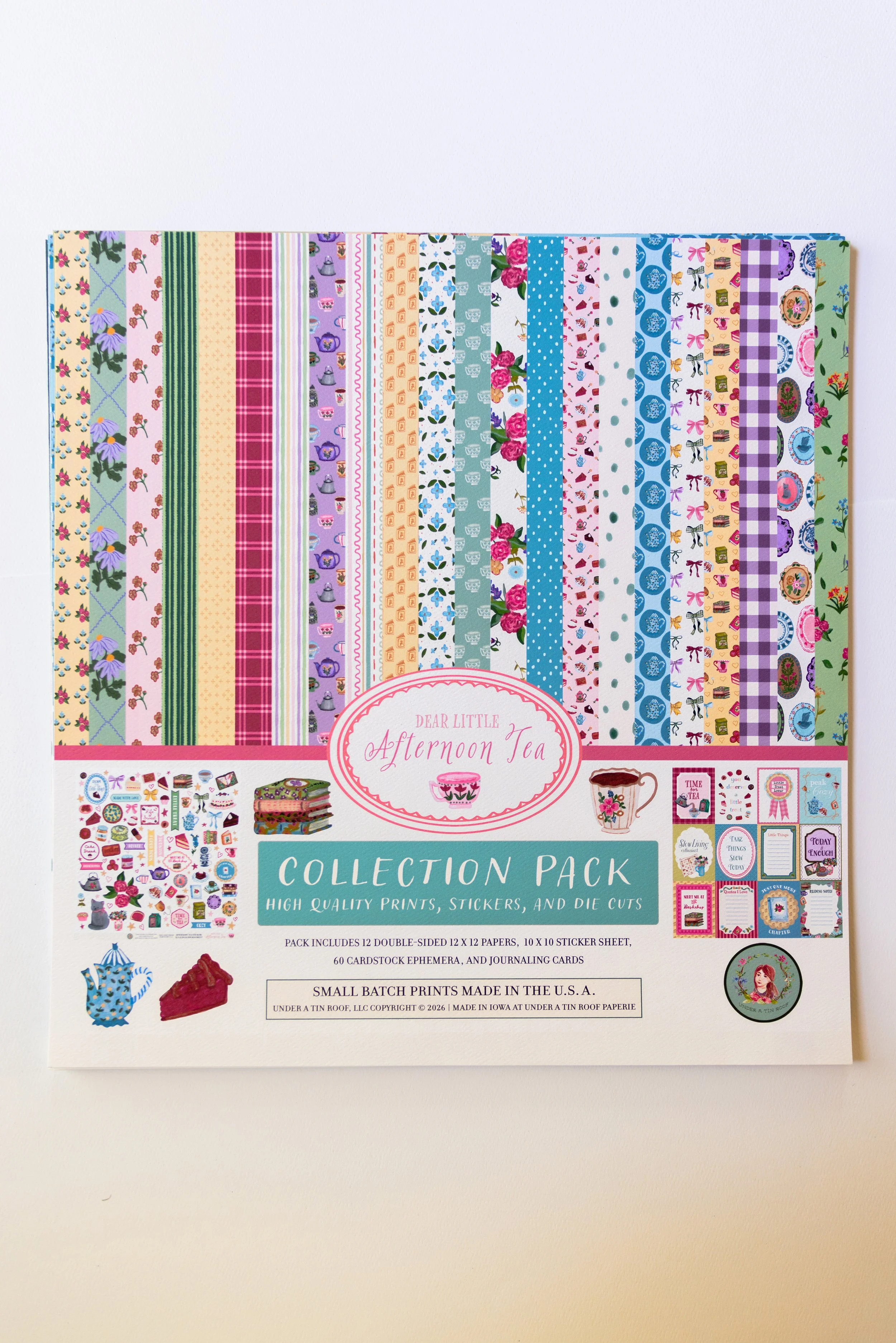 Dear Little Afternoon Tea Complete Collection featuring artist-designed scrapbook papers, stickers, ephemera, and coordinating paper crafting supplies.
