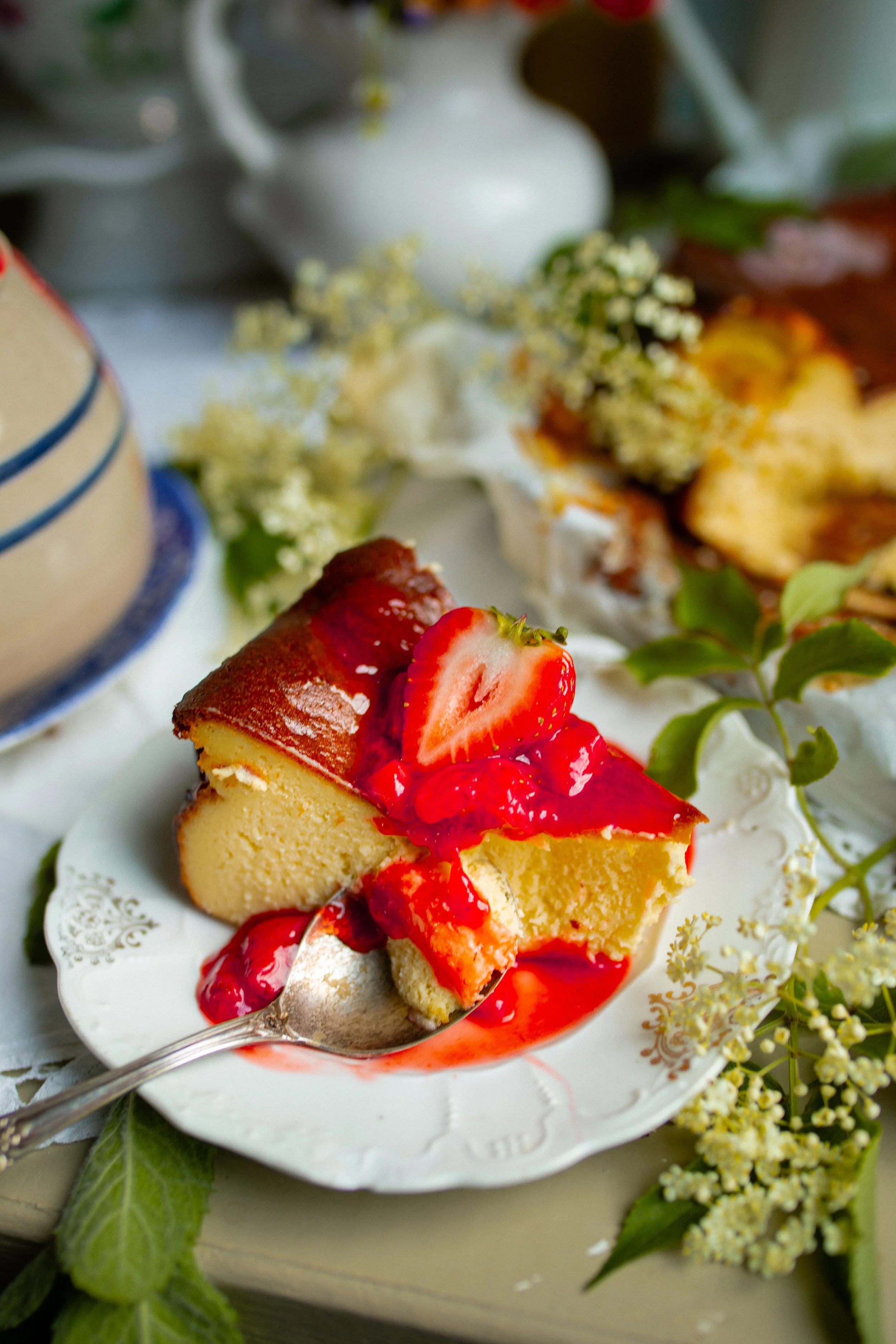 Elderflower Burnt Basque Cheesecake