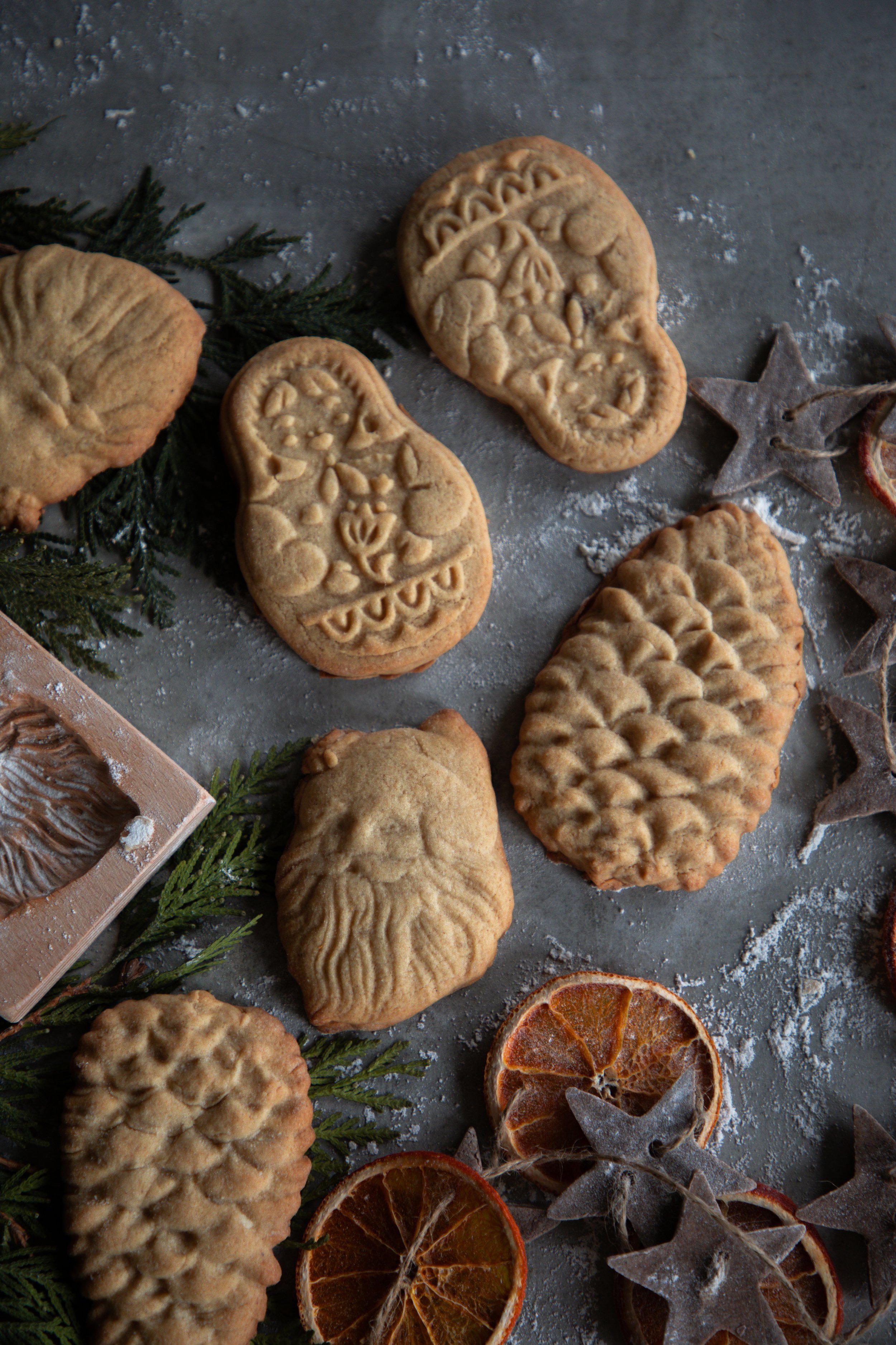 Raspberry Shortbread Mold-Carved Wood Gingerbread Biscuits Shortbread Mold