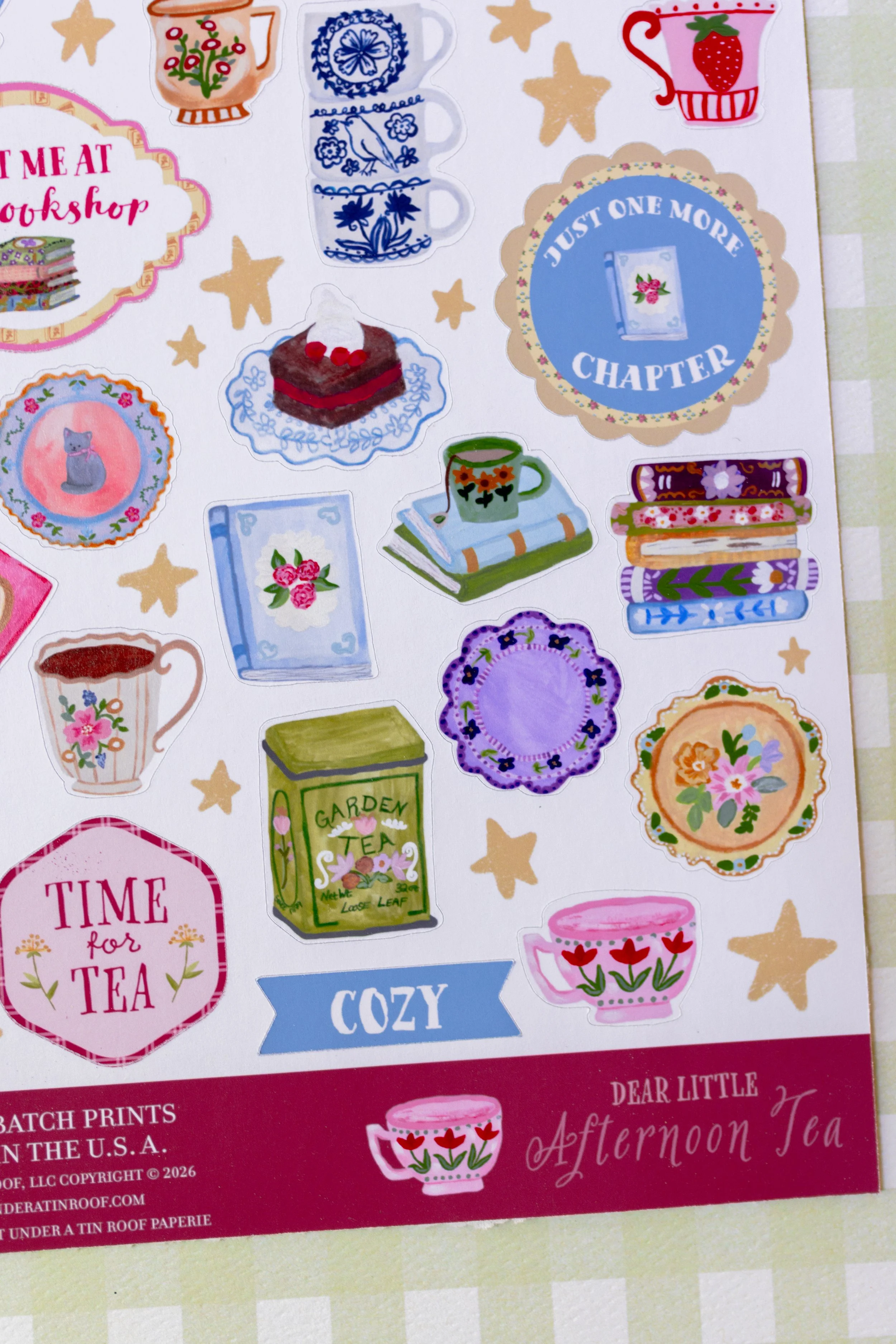 Satin finish sticker sheet for journals, reading trackers, and scrapbooks.