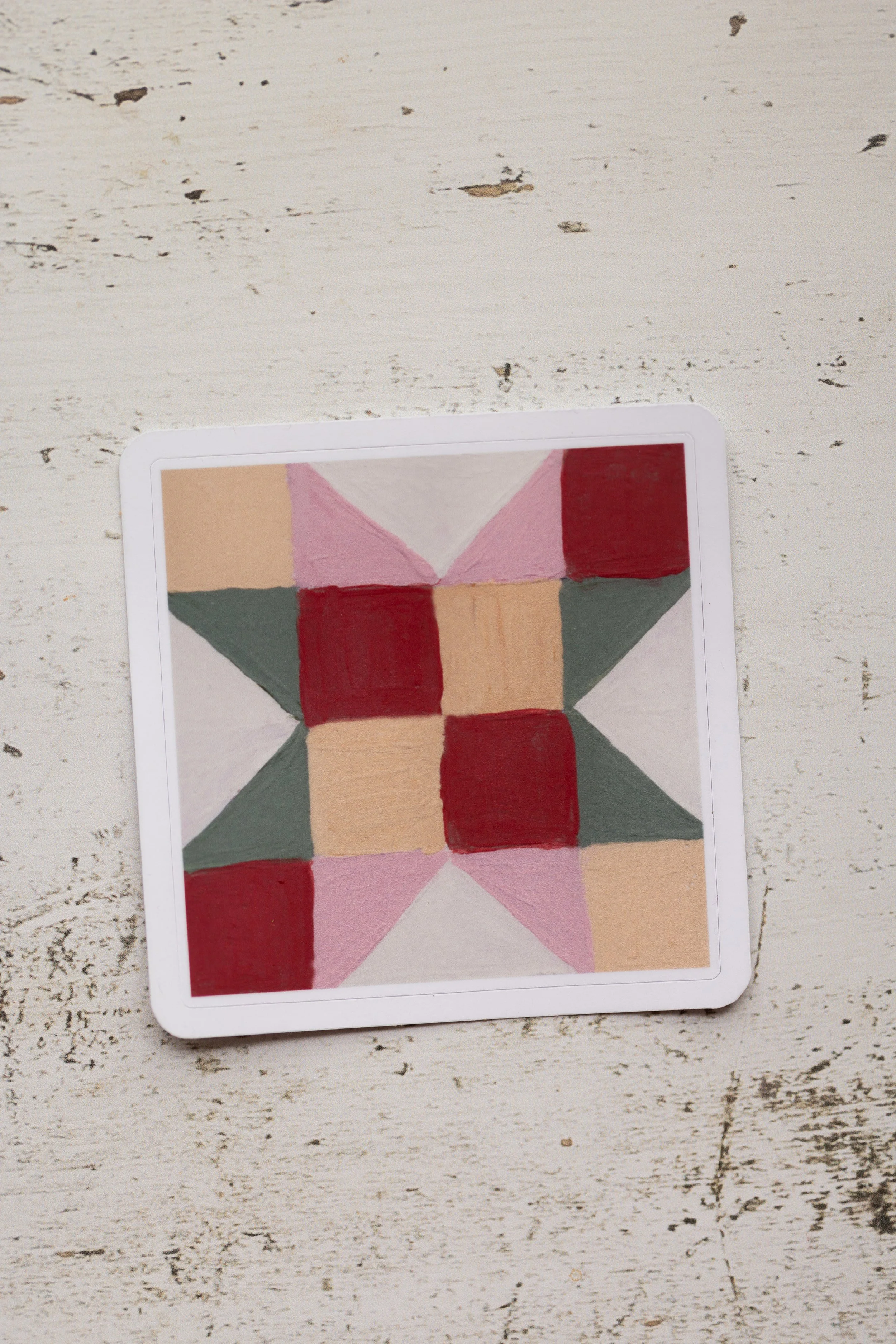 Dear Little Spring: Sawtooth Star Quilt Square Sticker | Die Cut Sticker