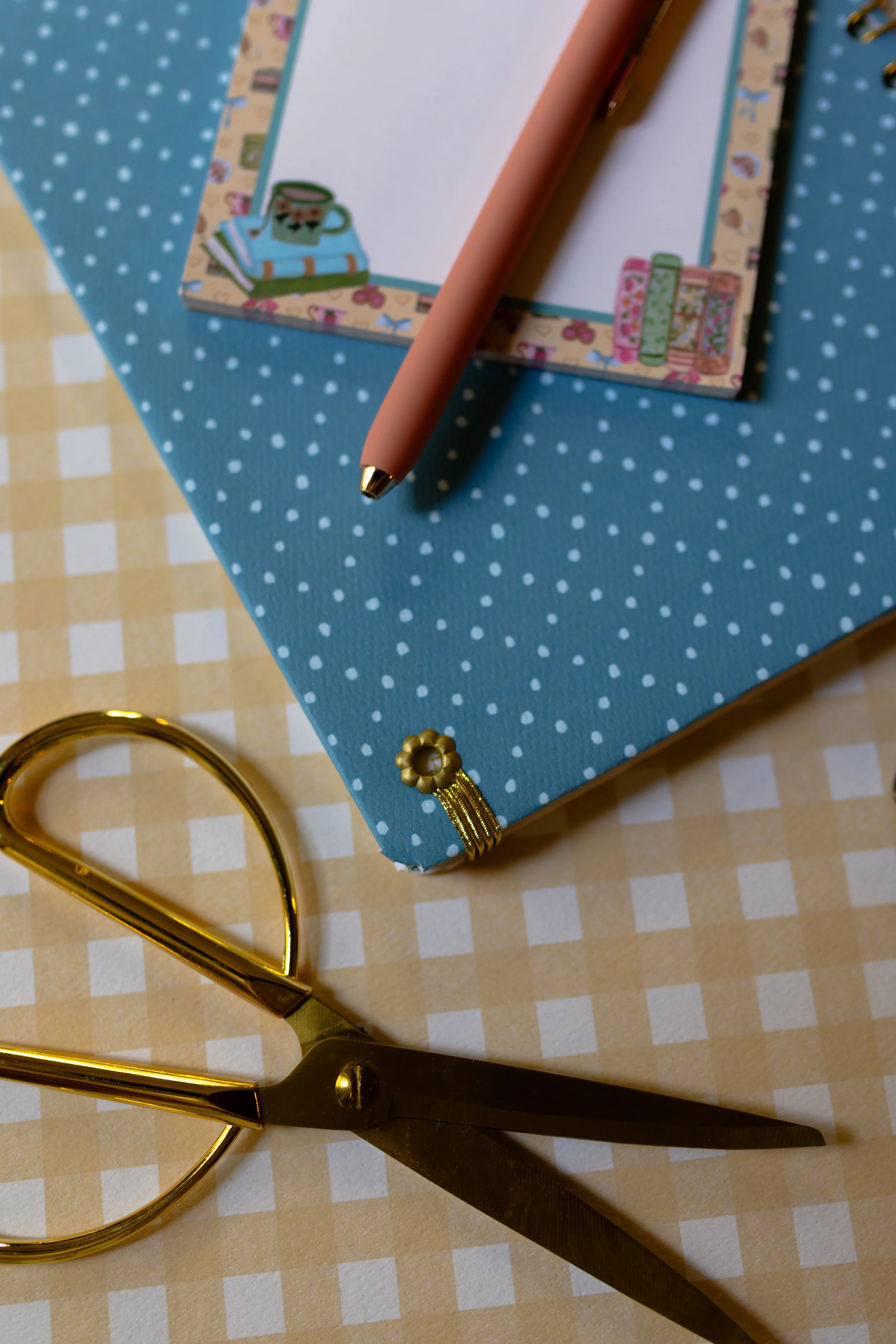 Handmade artist-designed notebook perfect for tea lovers, readers, and stationery collectors.
