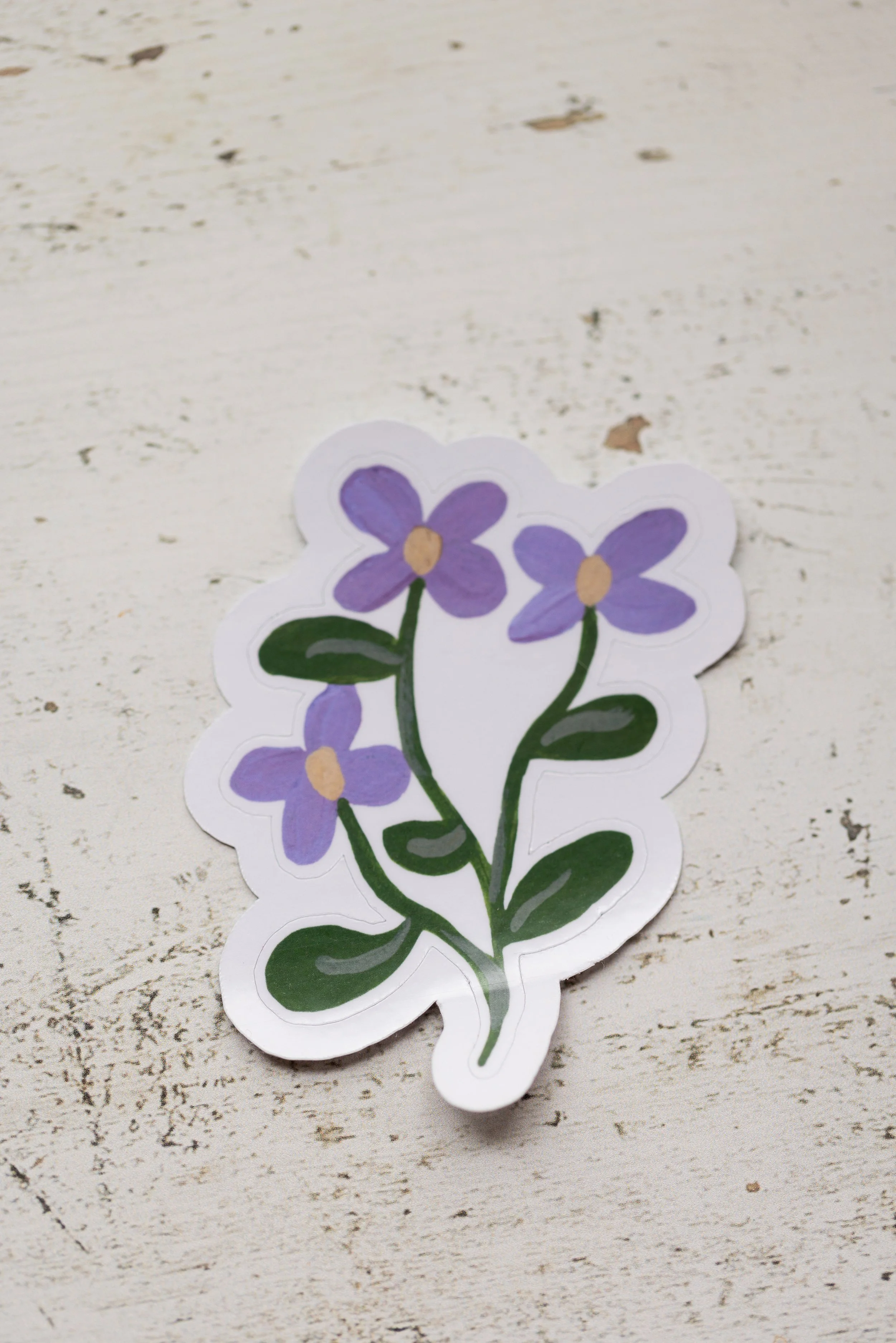 Dear Little Spring: Purple Flowers Sticker | Die Cut Sticker