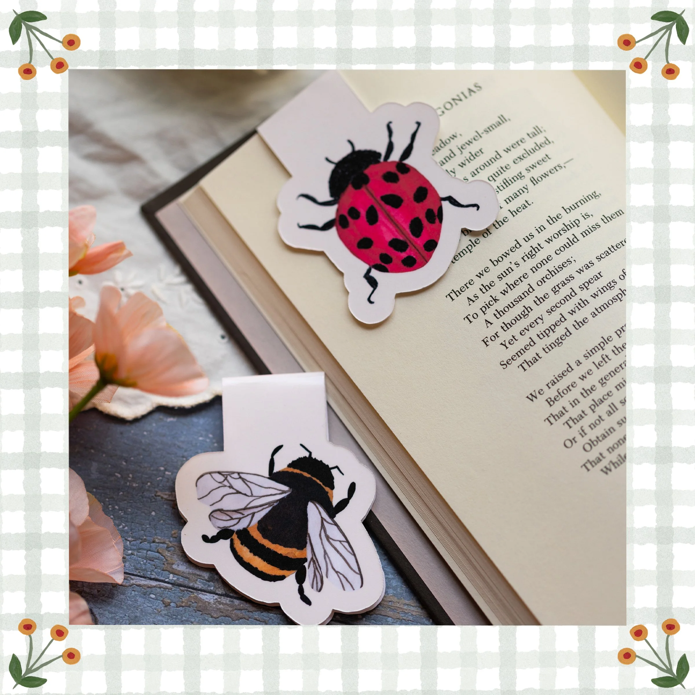 Dear Little Spring: Garden Friends Duo Magnetic Bookmark Set