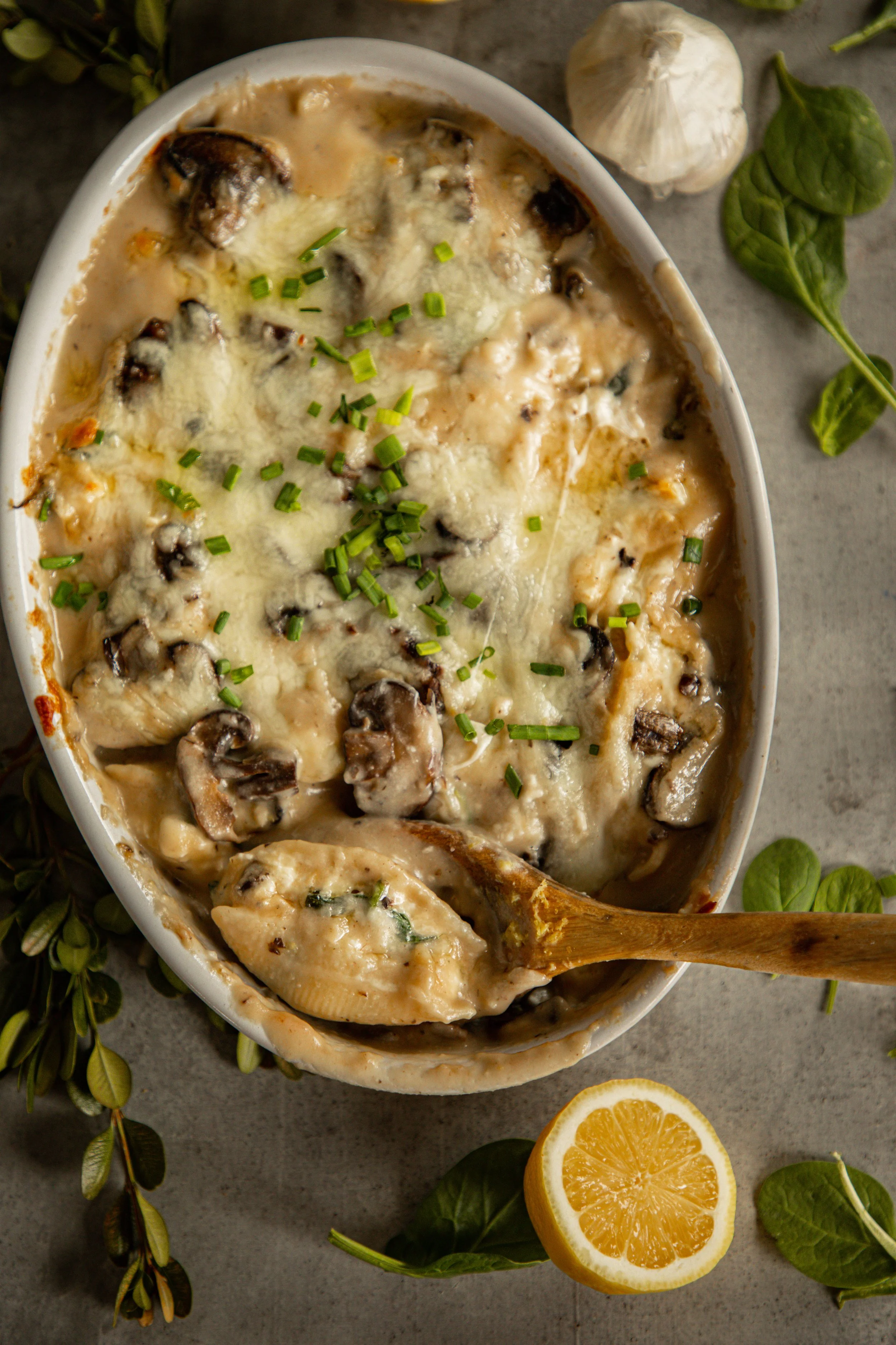 Lemon Chicken & Mushroom Stuffed Shells — Under A Tin Roof