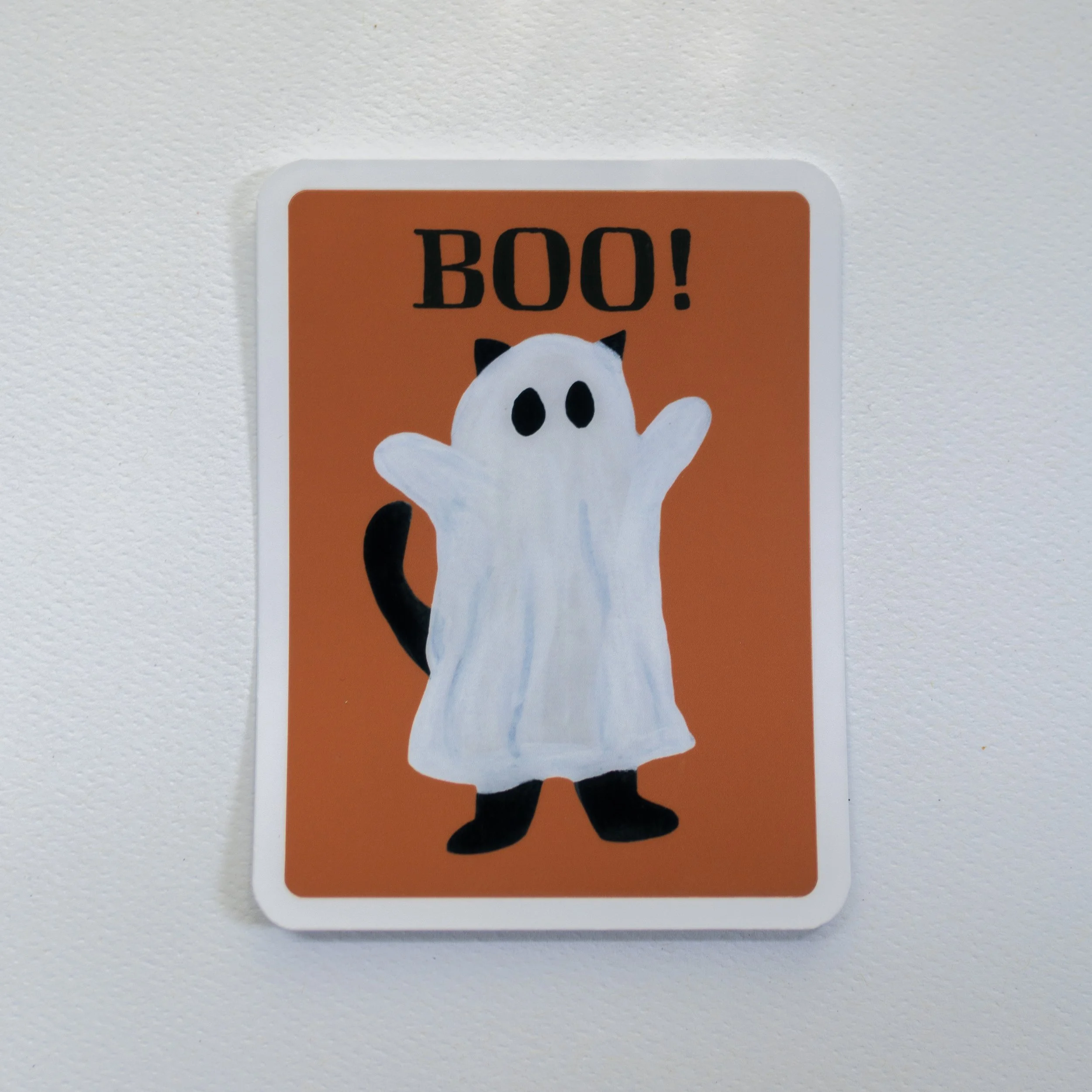 Boo! Cat Die Cut Sticker