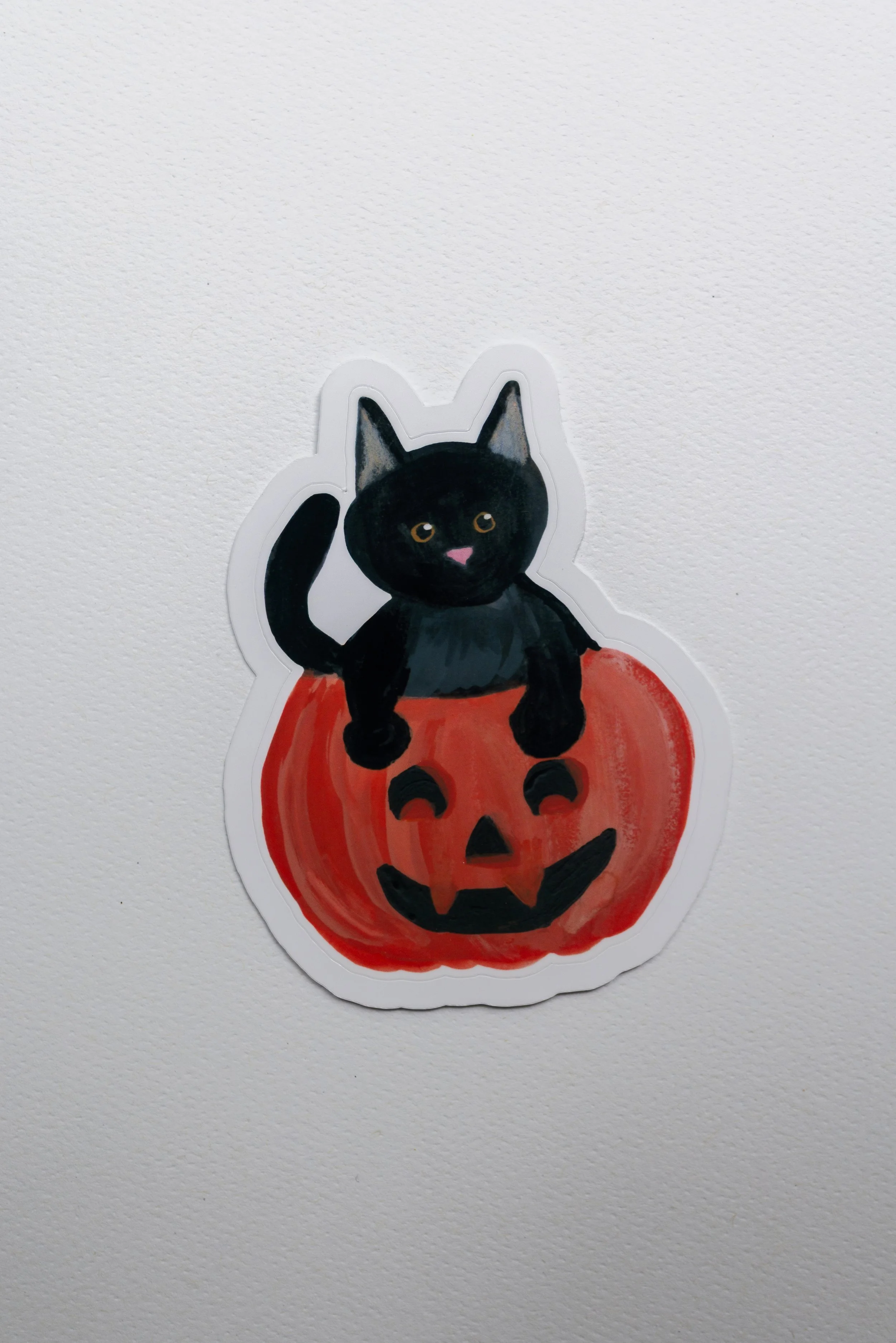 Pumpkin Cat Die Cut Sticker