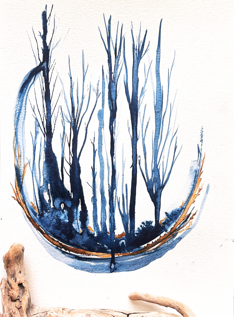 After the Freeze Portal - Original Watercolor and Ink Intuitive Painting