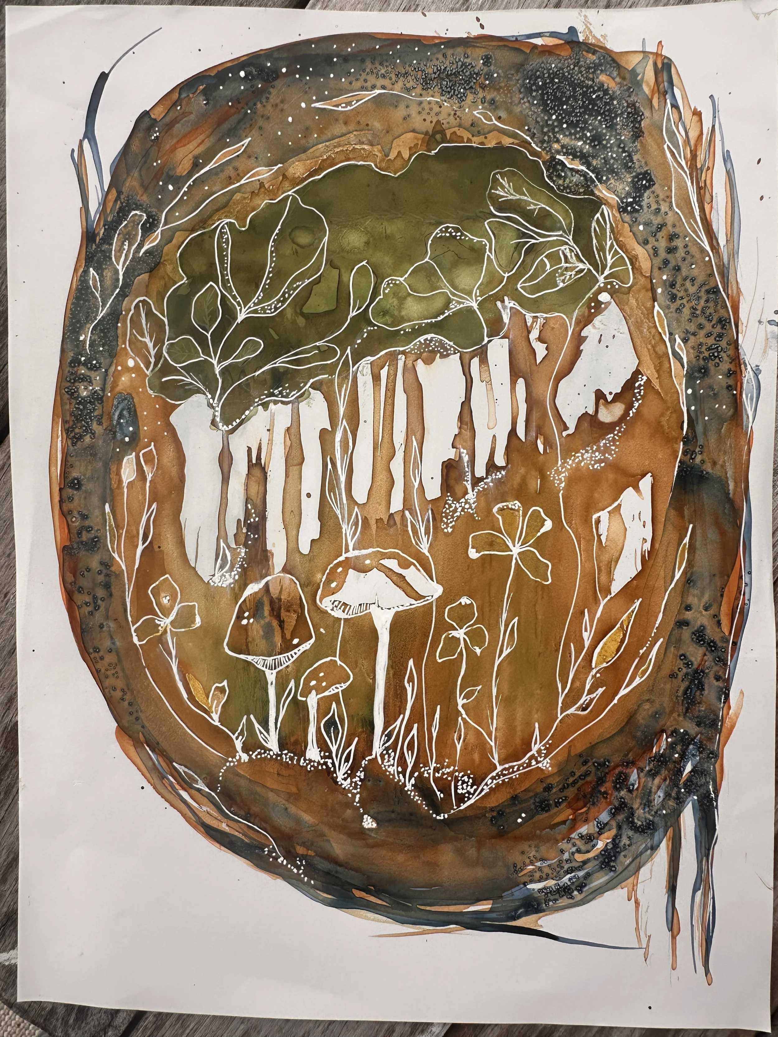 Magic In The Mess - Portal - Original Watercolor and Ink Intuitive Painting