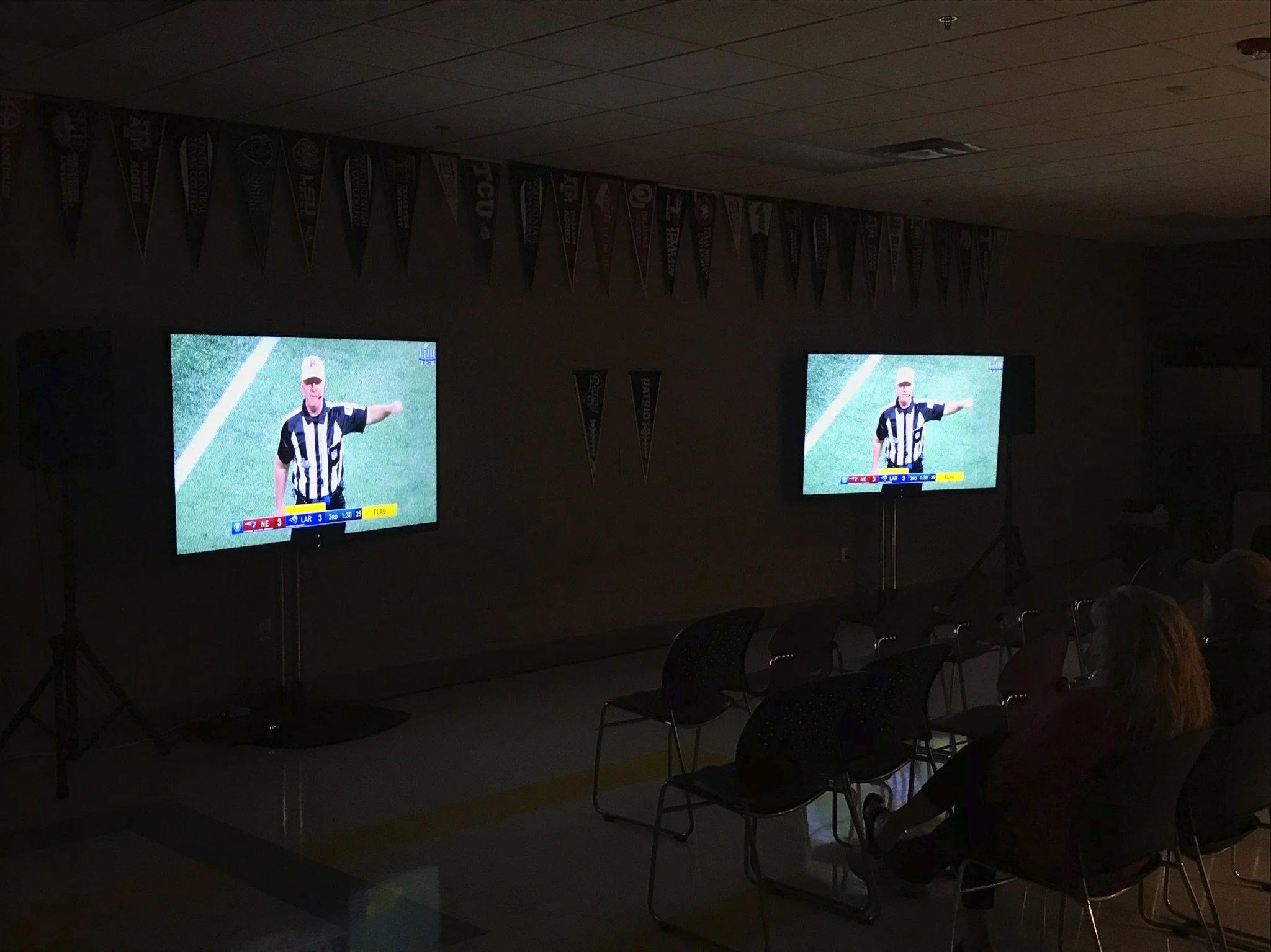 Rented projector screens and sound system