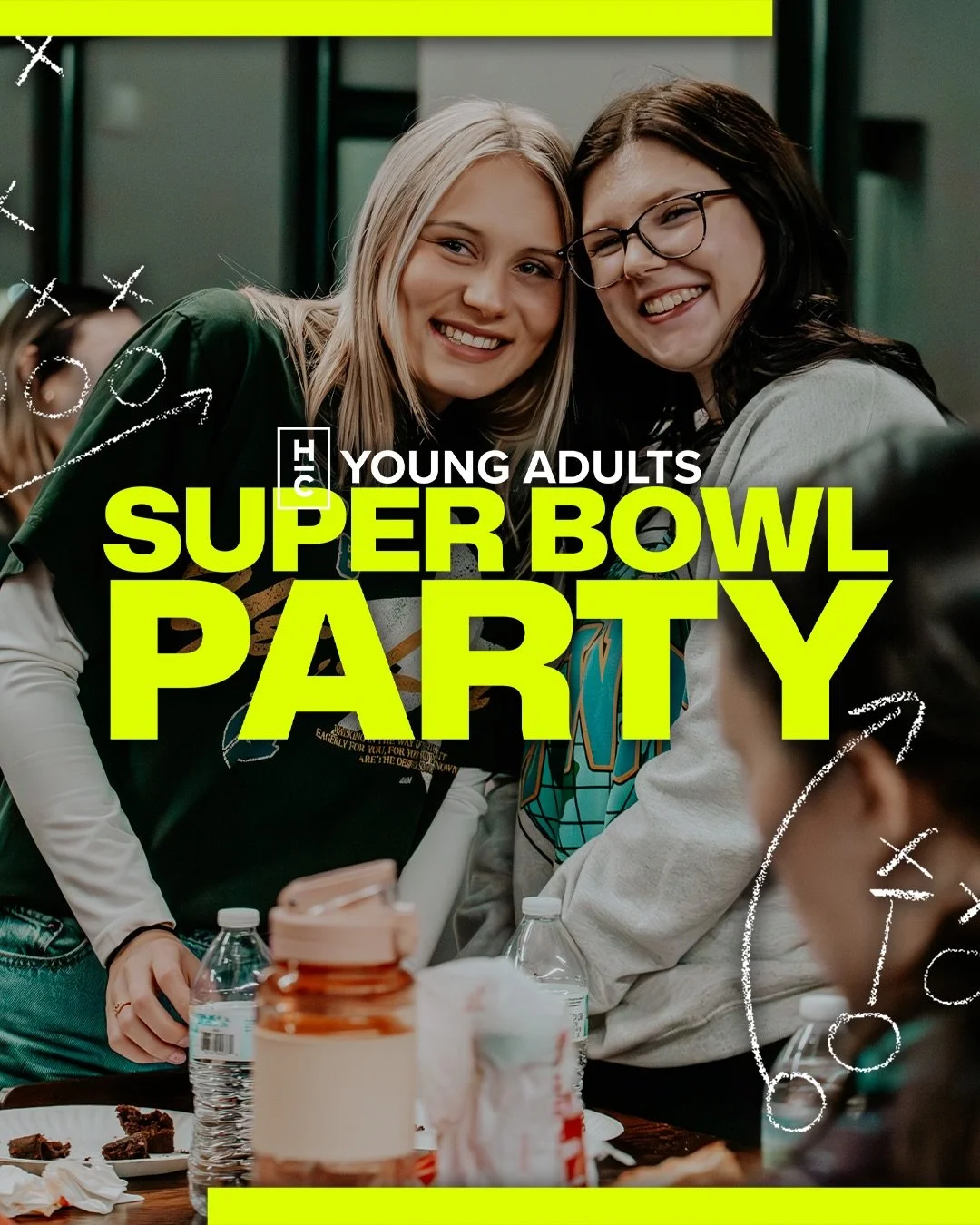 🏈 Super Bowl Party with Young Adults!
This Sunday, Feb 8 at 5PM at Hope City.
Bring an appetizer or dessert&mdash;and bring everyone you know. Let&rsquo;s hang out!