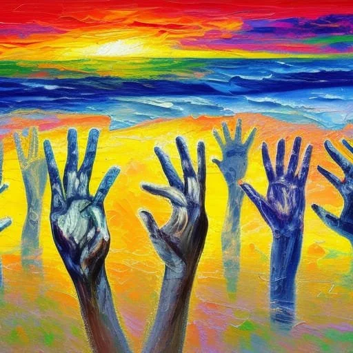 praying hands reaching at beach.jpg