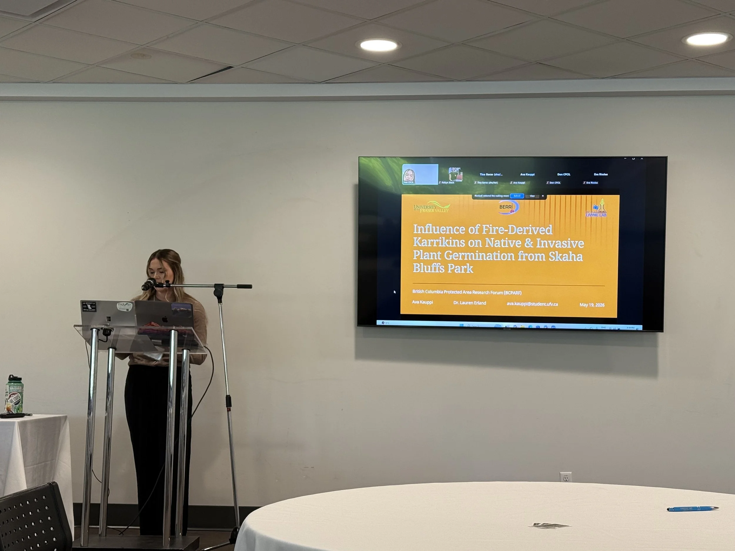 Undergraduate Ava Kauppi &amp; PhD Candidate Dan Gaudet Present at BCPARF