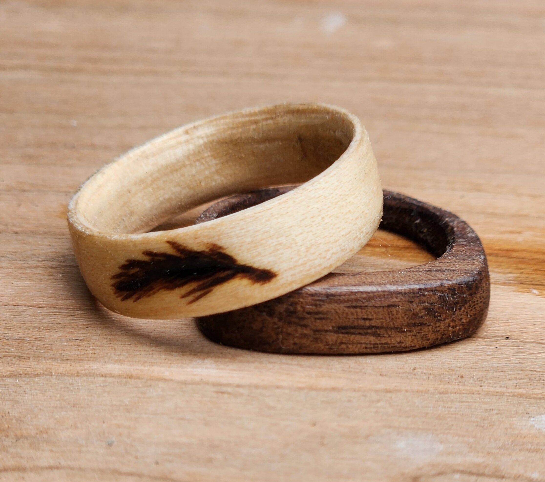 poplar feather design ring