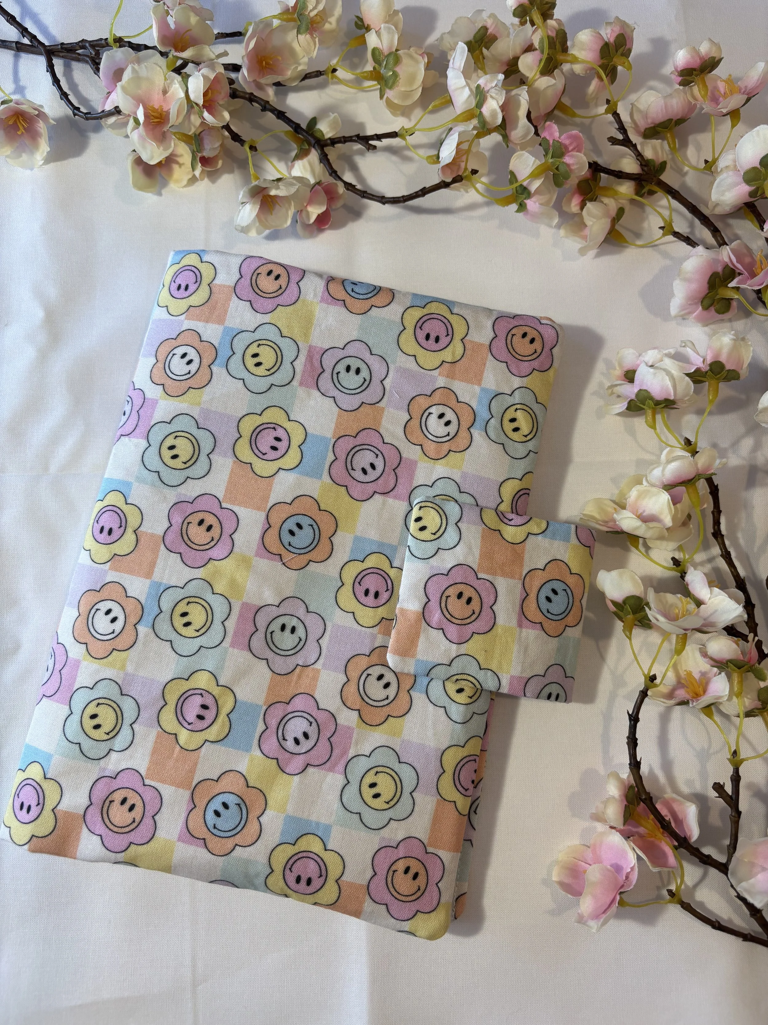 Hippy Floral Smiley Face Nappy Clutch